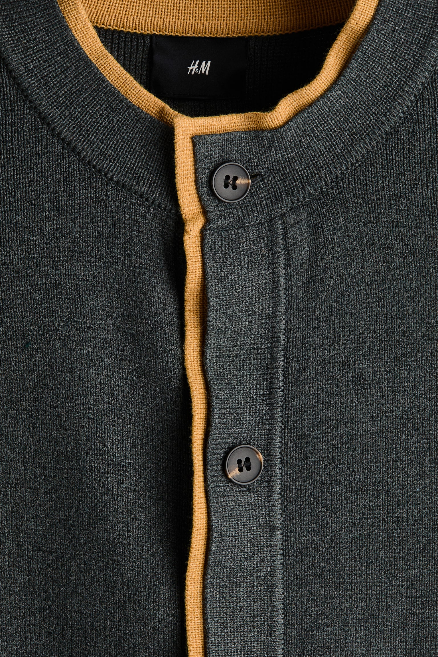 ニットカーディガン - ダークグリーン/ダークグレーメランジ - 7