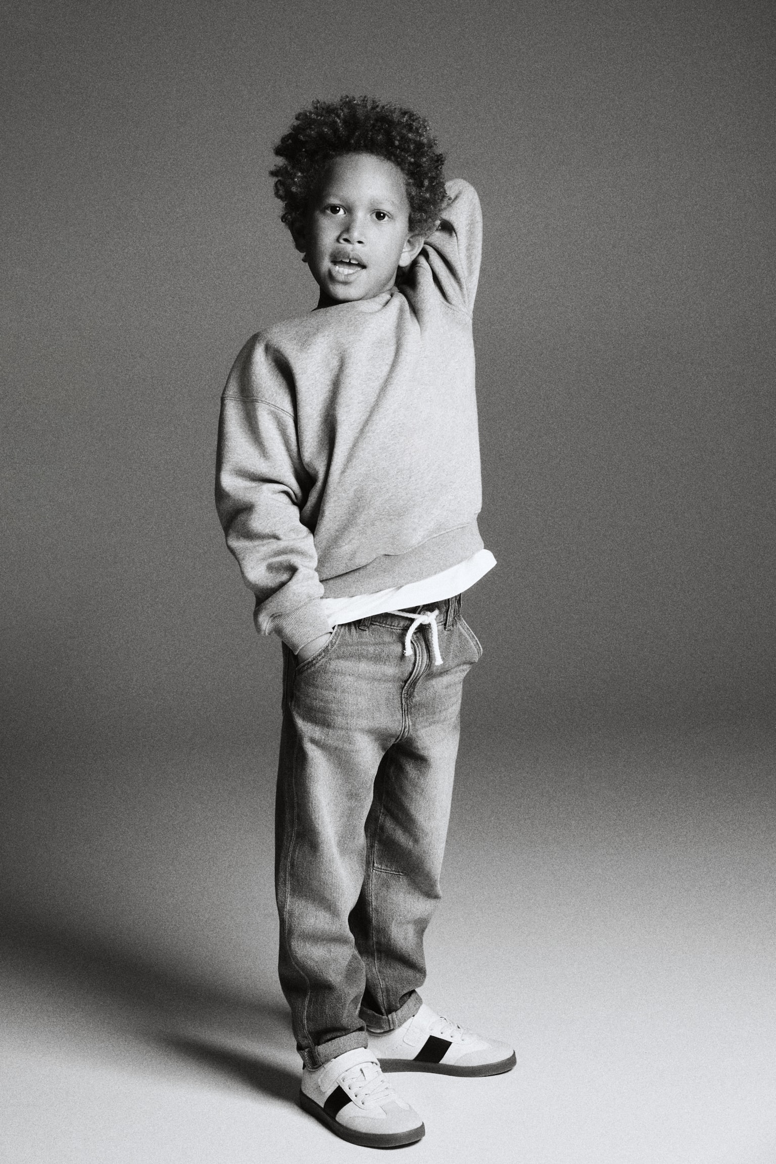 Cotton denim joggers - Denim blue/Light blue denim - 5