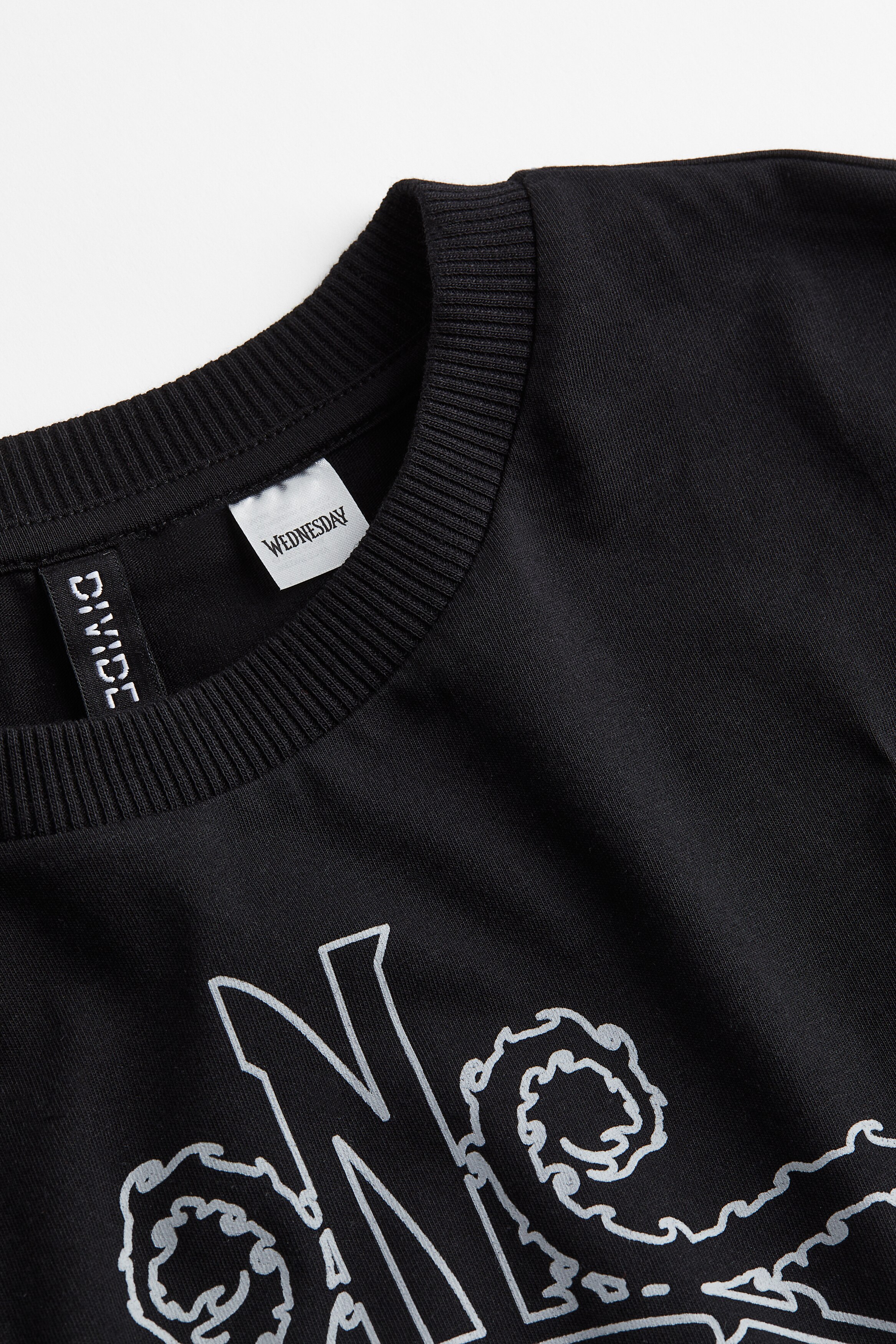 Women's Black/Wednesday Oversized Printed T-shirt - Oversized