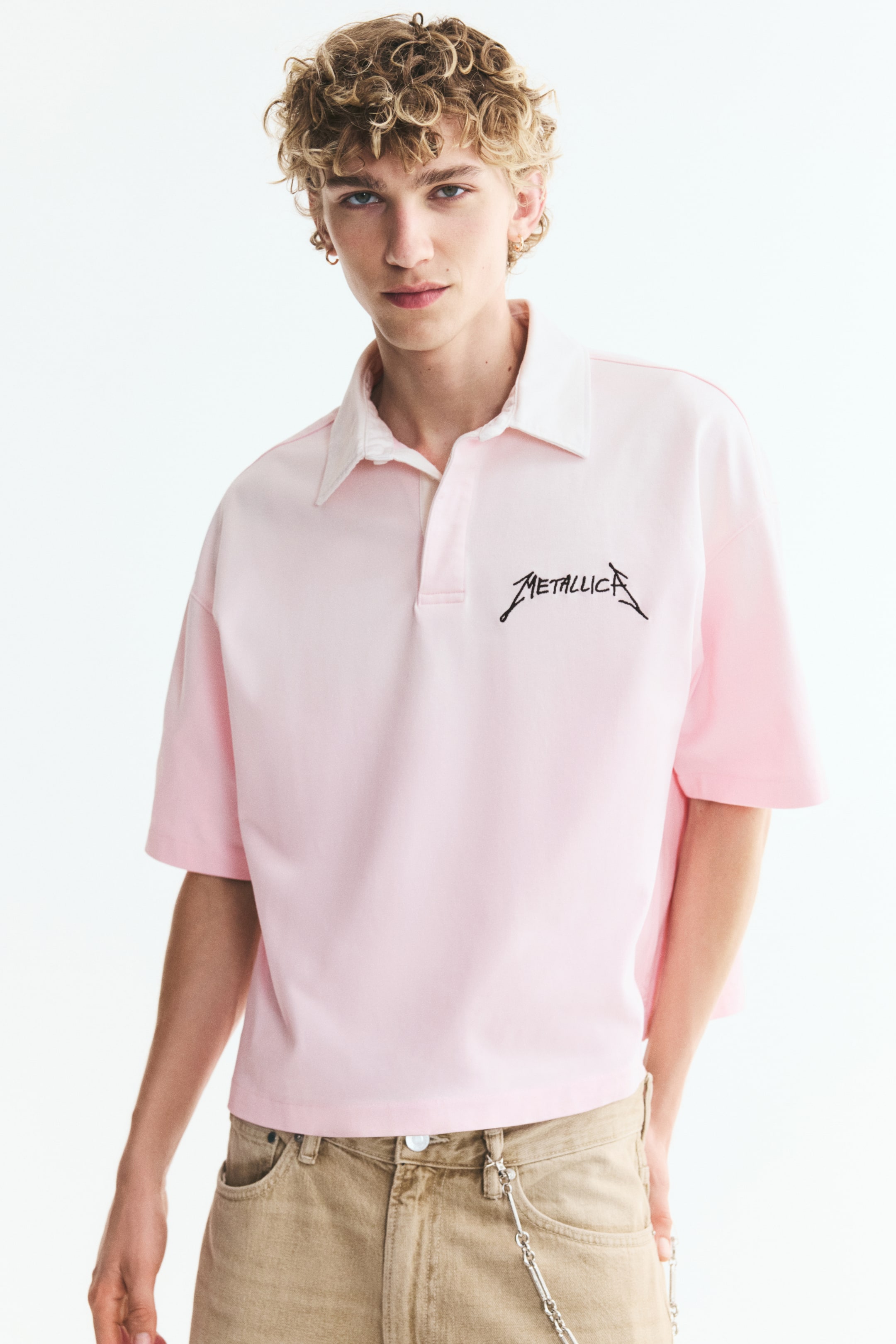 Agrandir l'image: Polo Relaxed Fit - Rose clair/Metallica - HOMME | H&M BE 1
