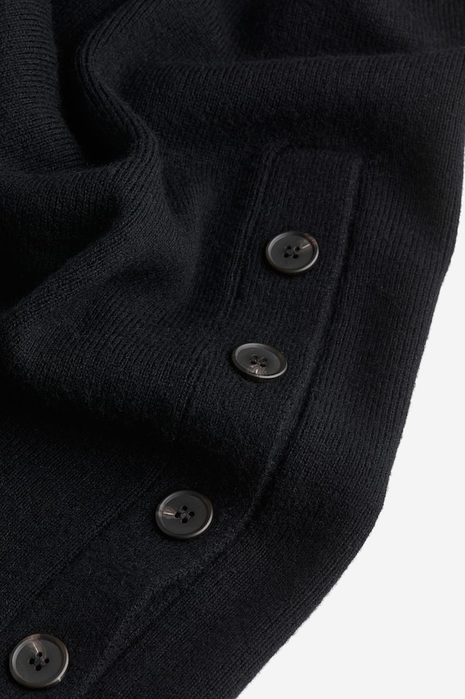 Wool button-detail trousers - Black - 5