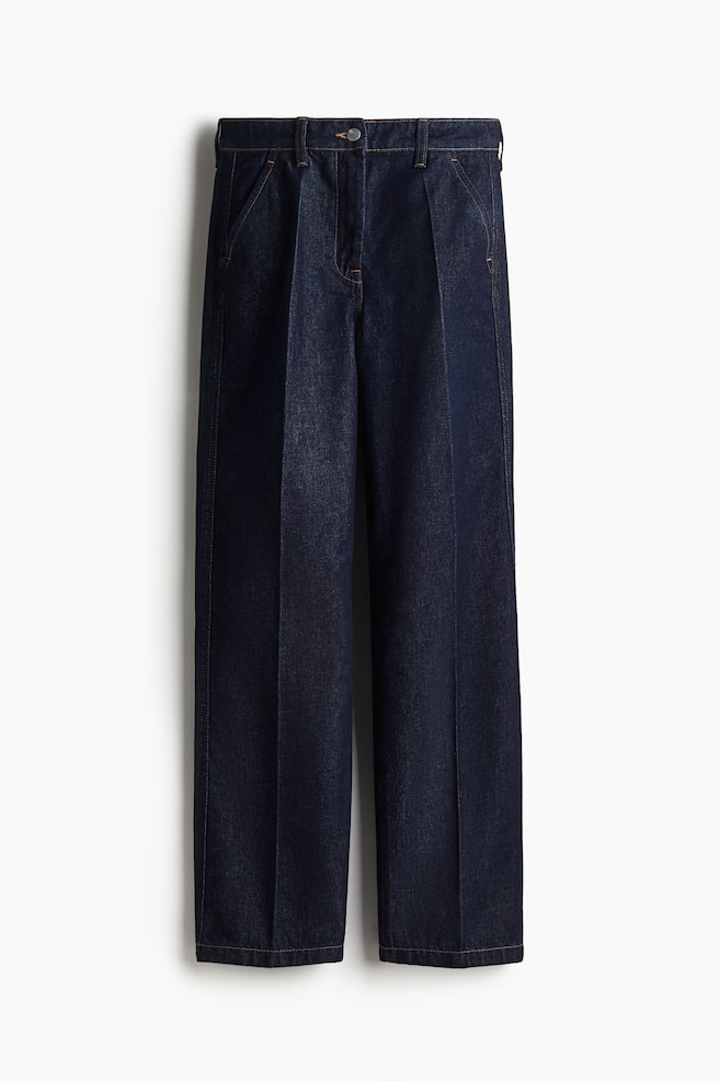 Straight High Jeans - Dunkles Denimblau/Helles Denimblau - 1