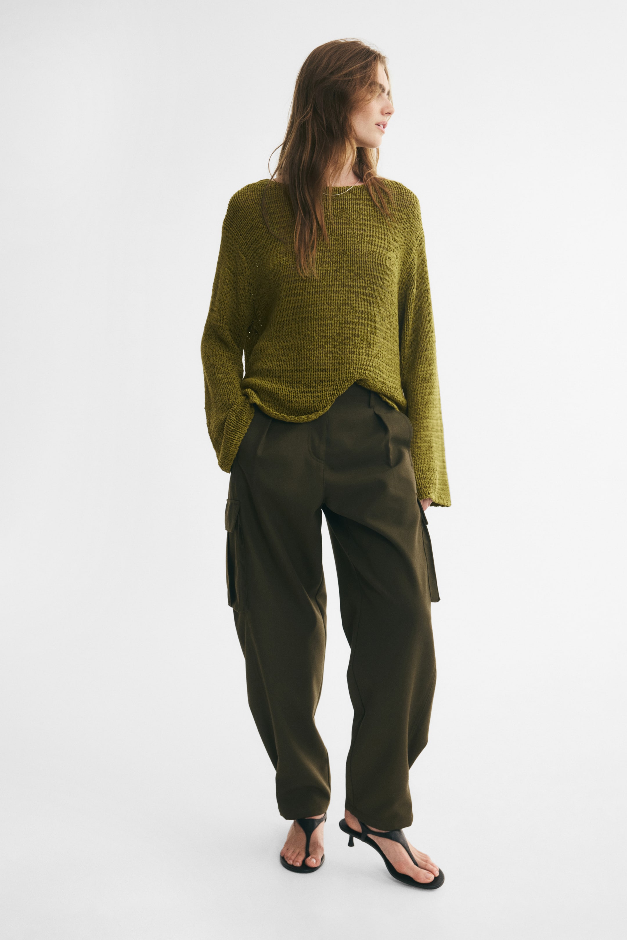 Oversized Textured-Knit Sweater