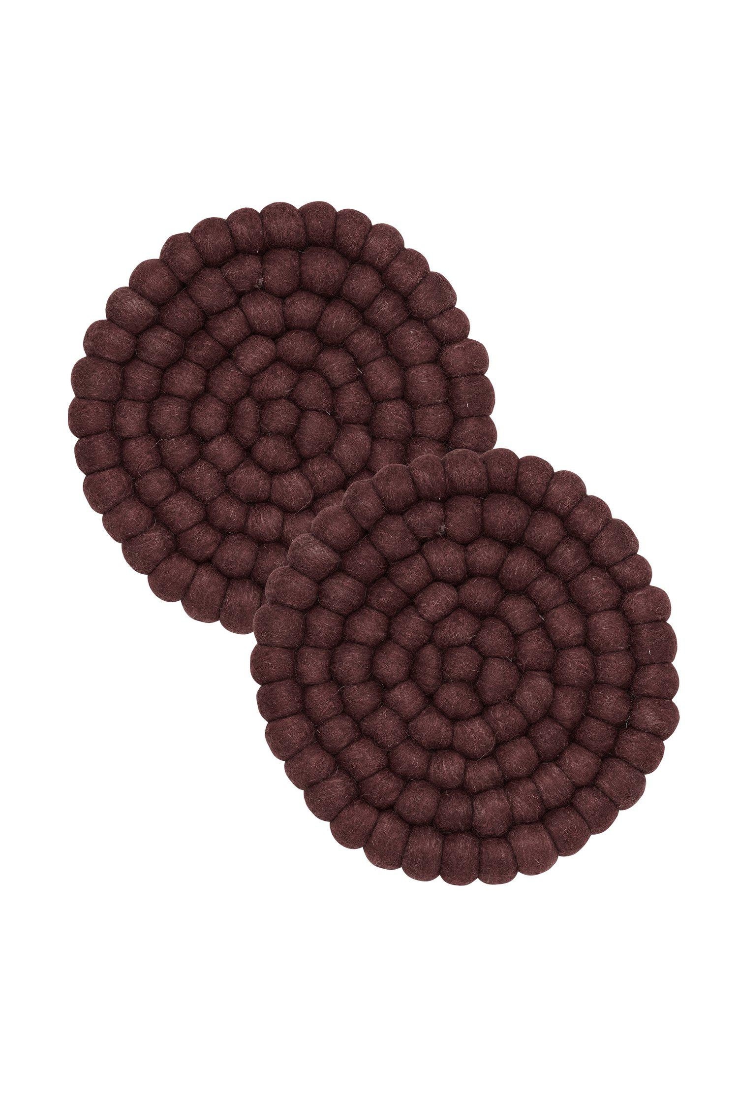 Svanefors - Lot De 2 Sous-verres Nisha - Rouge Bordeaux