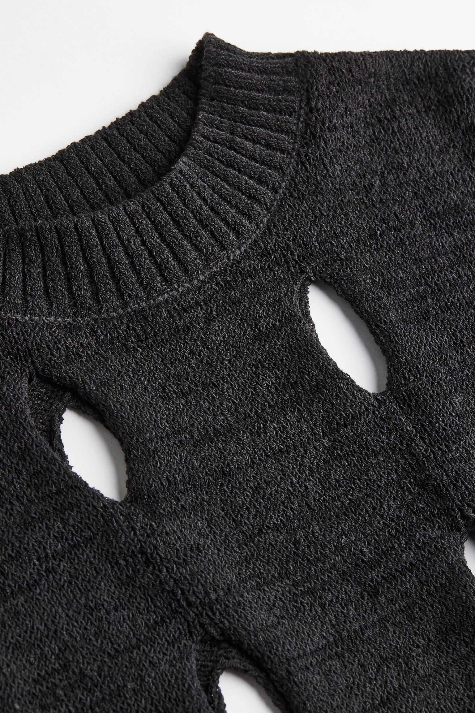 Hole-knit jumper - Black - 2