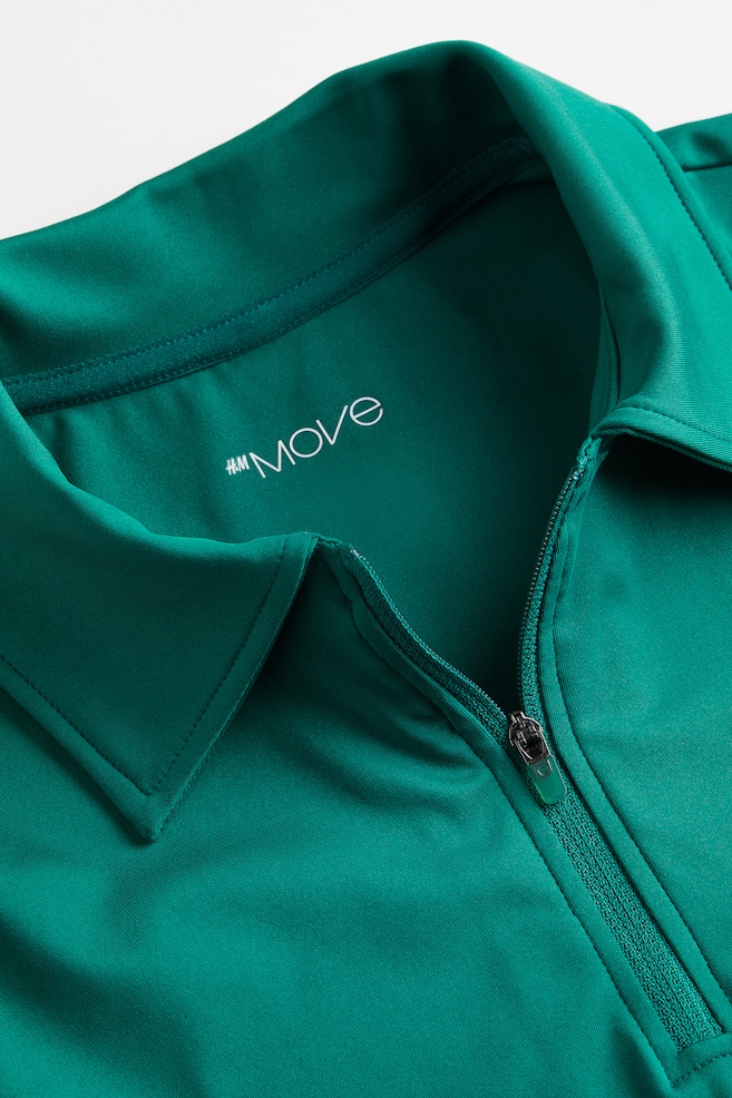 DryMove™ Cropped tennis shirt - Dark green/Black - 6