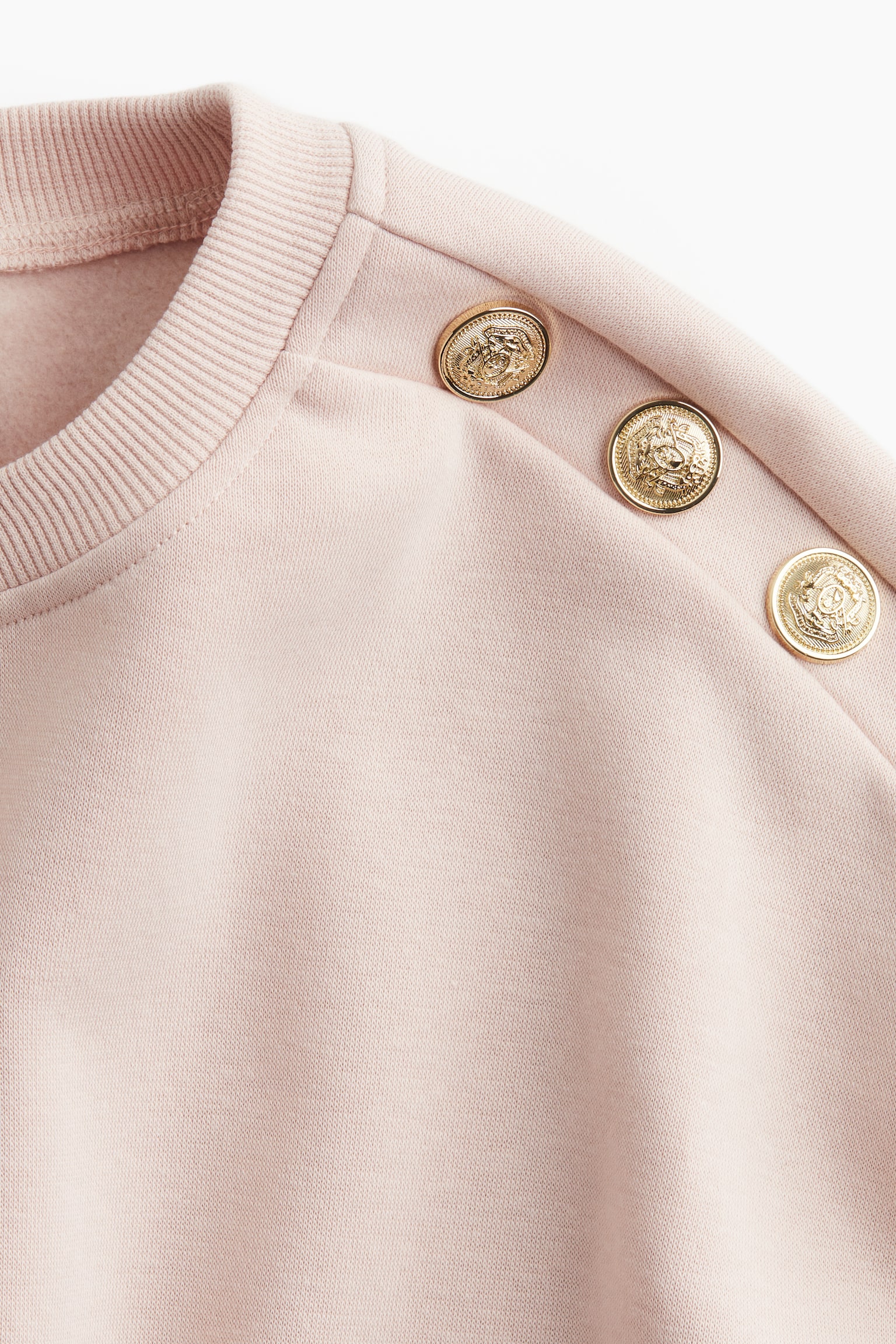 Button-detail sweatshirt - ライトダスティピンク/ブラック/クリーム／Café de la Mairie - 3