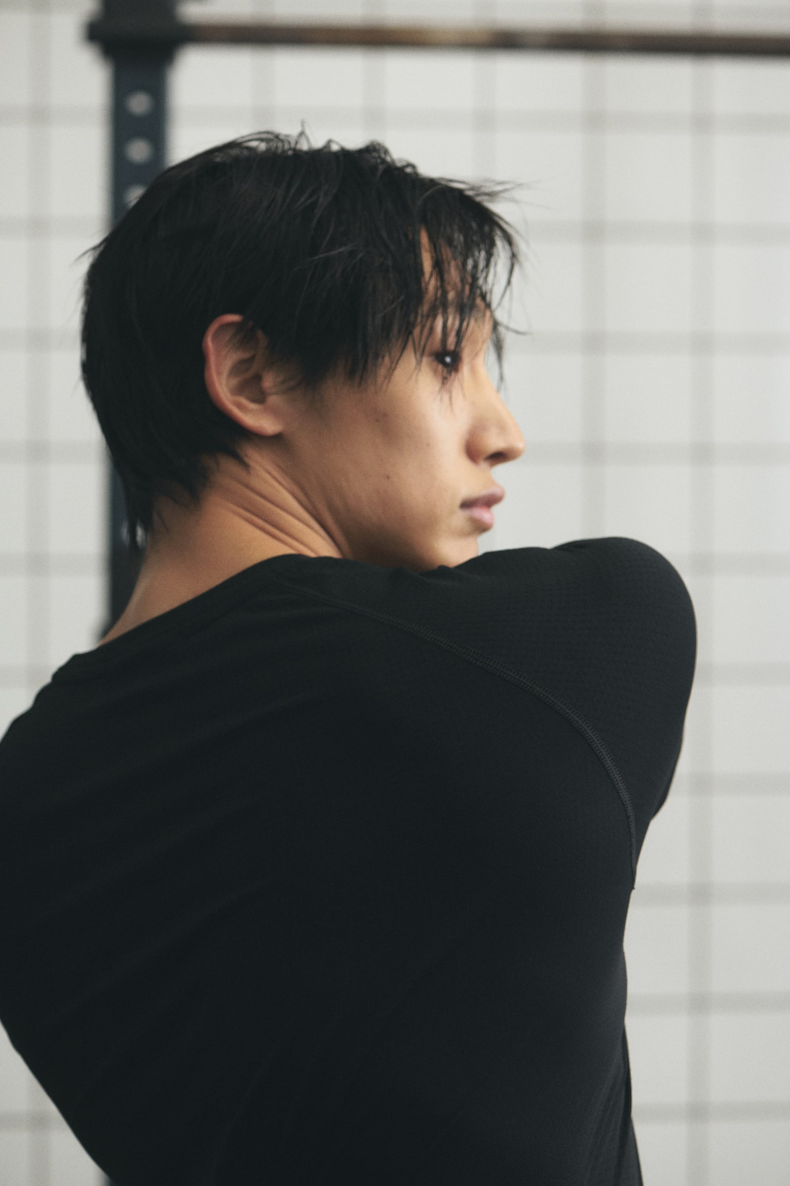 Playera deportiva Muscle Fit con DryMove™ - Negro/Café oscuro - 7