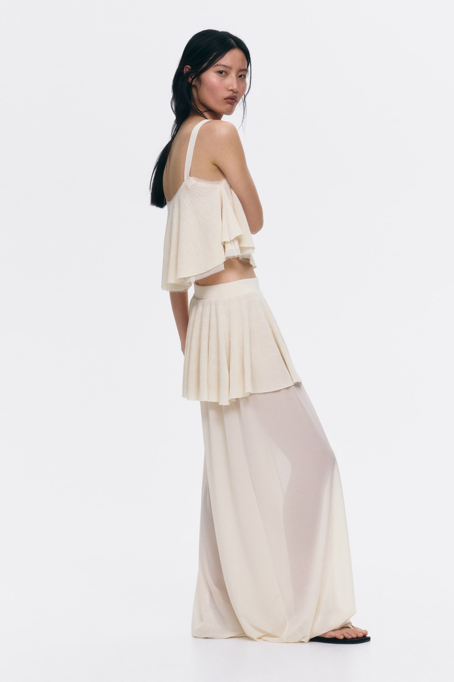 Женский топ H&M Layered Camisole Top, цвет: Светлый бежевый — фото 6
