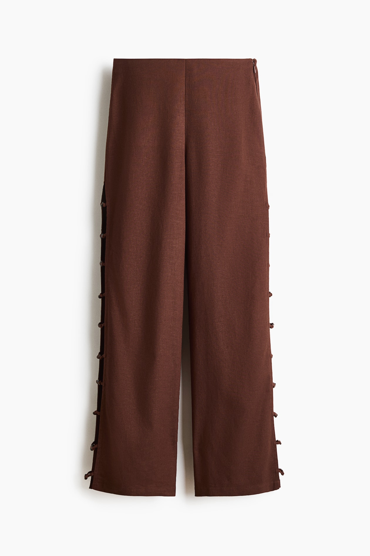 Bead-Detail Linen-Blend Pants