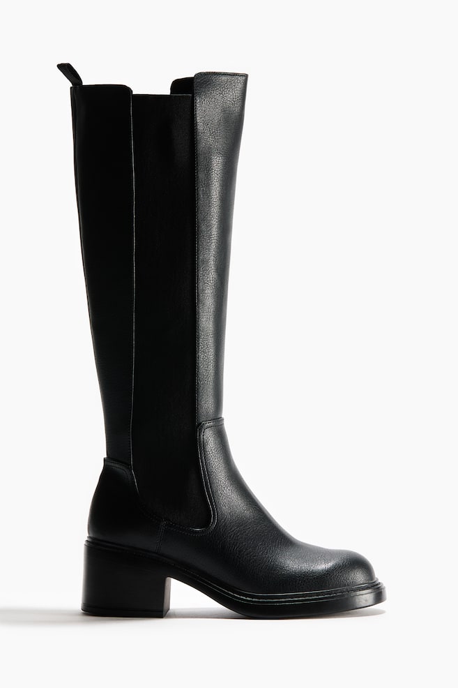 Kniehohe Stiefel - Schwarz - 1