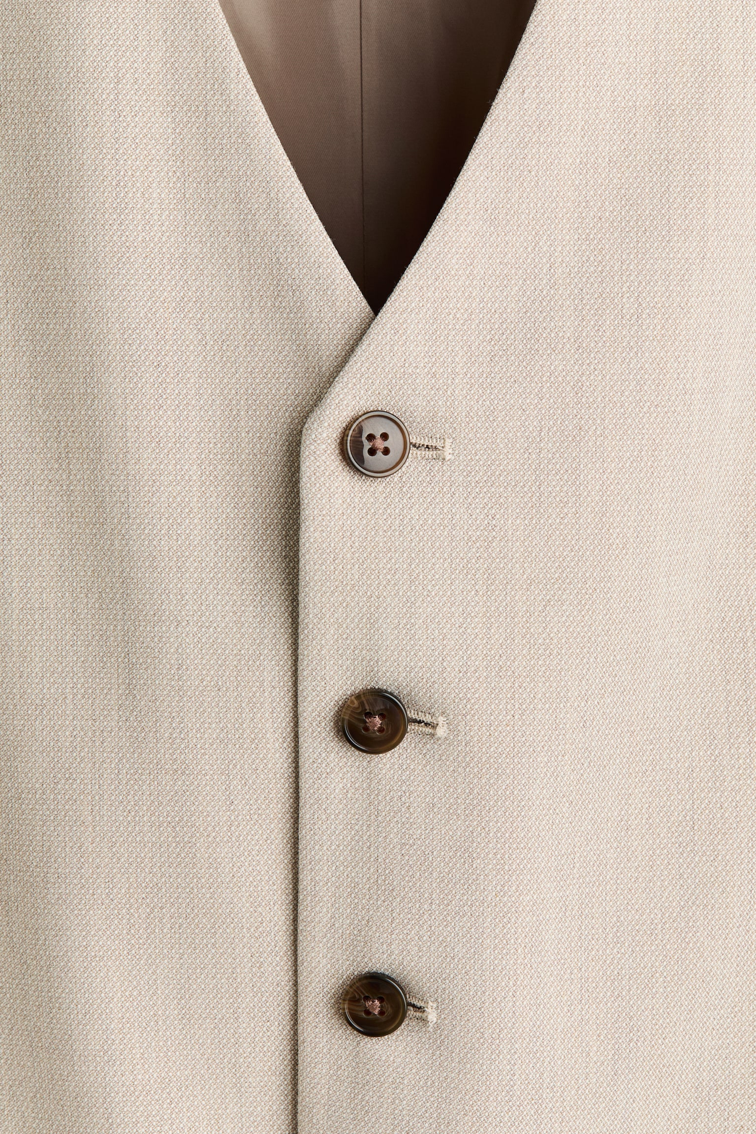 Slim Fit Suit waistcoat - Beige - 3