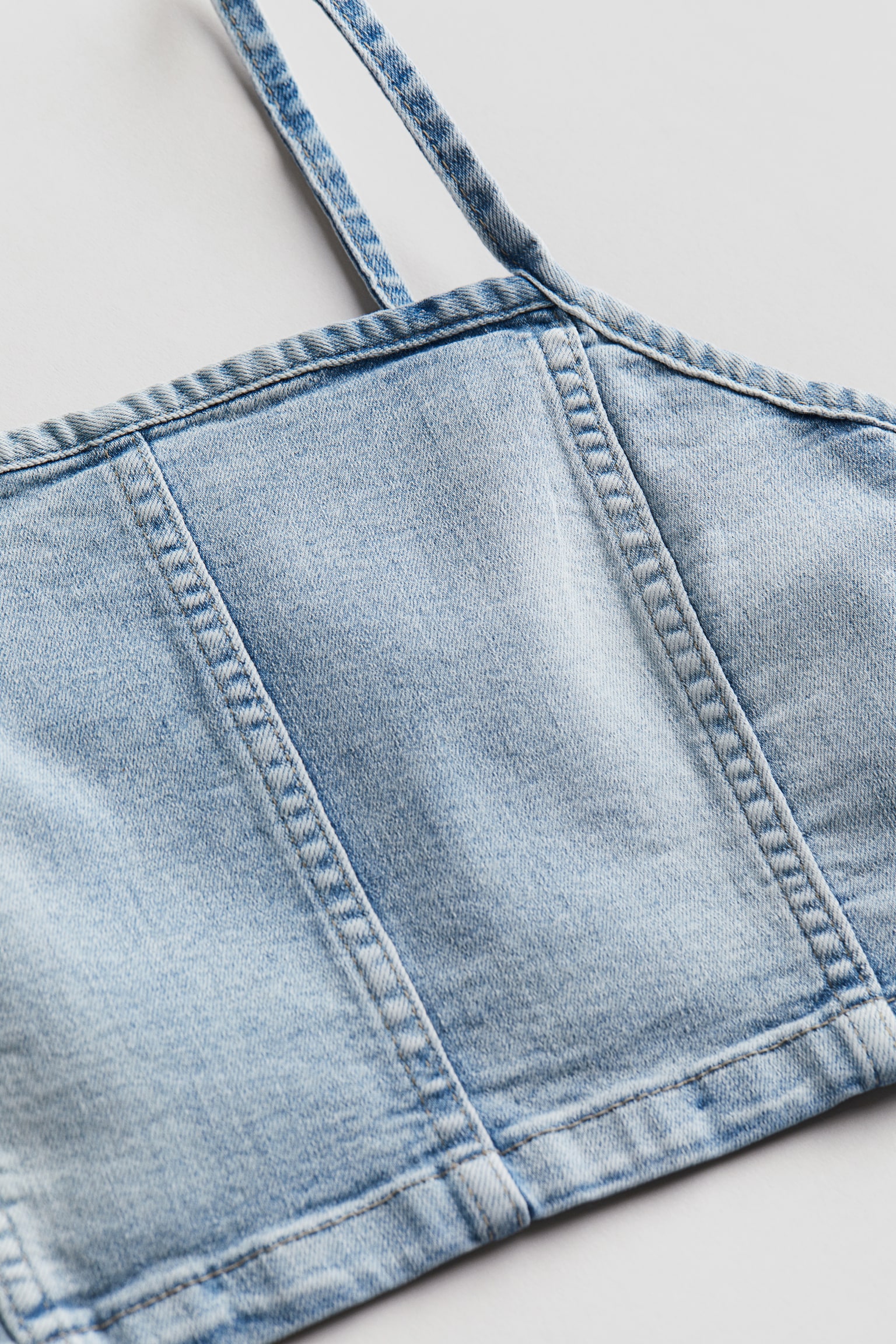 Áo hai dây denim - Màu xanh denim nhạt/Màu xanh denim - 2