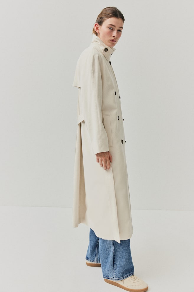 Trench coat - Cream/Dark beige - 3