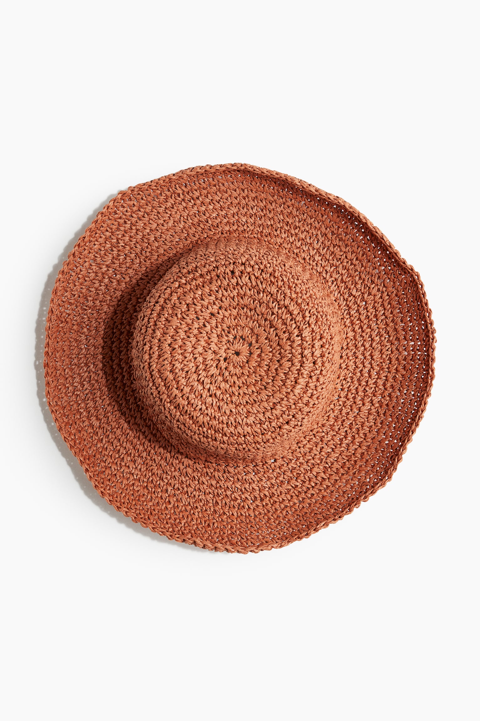 Wavy-brim straw hat - Rust orange/Beige/Light beige - 3