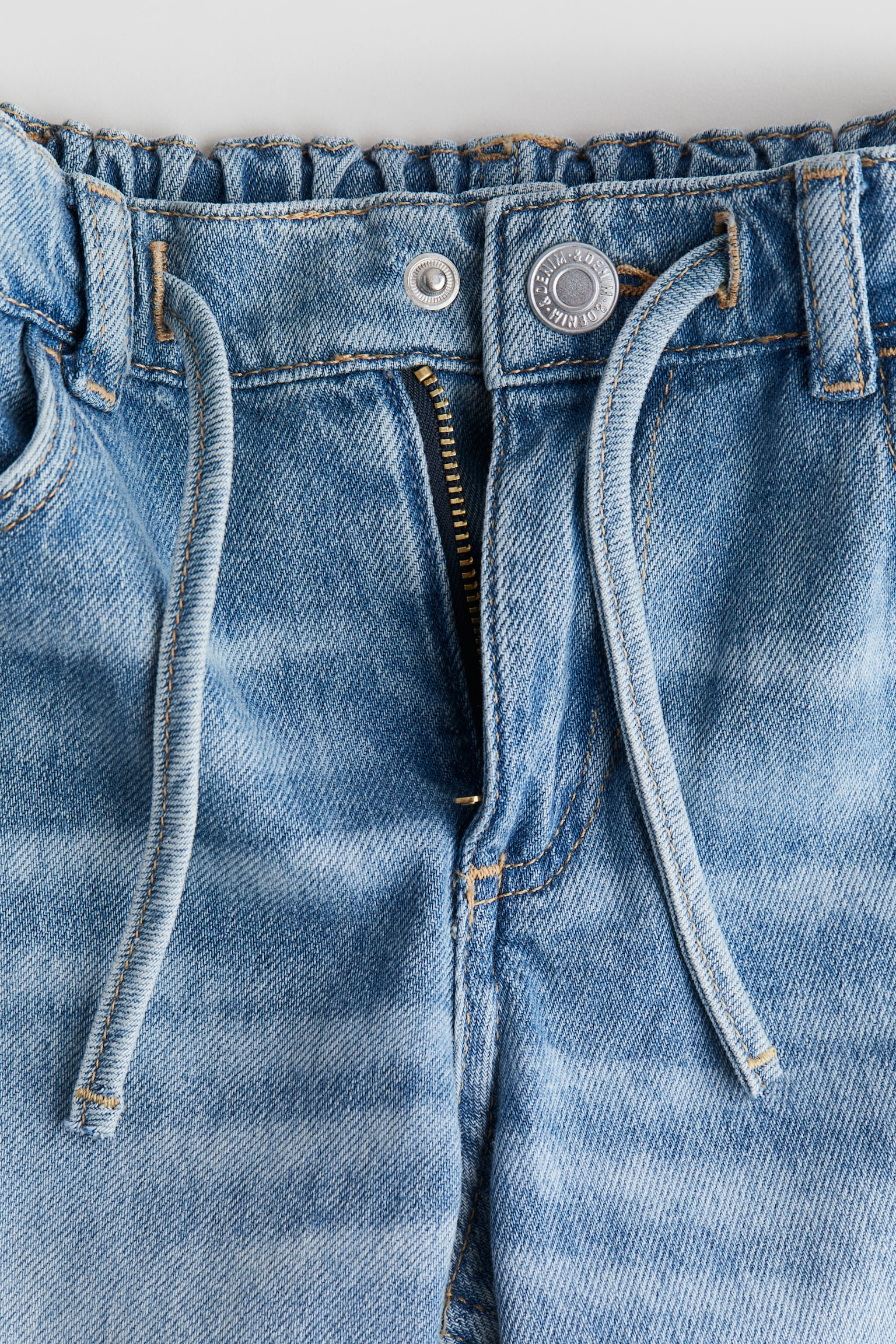 Drawstring-detail denim trousers - Light denim blue - 5