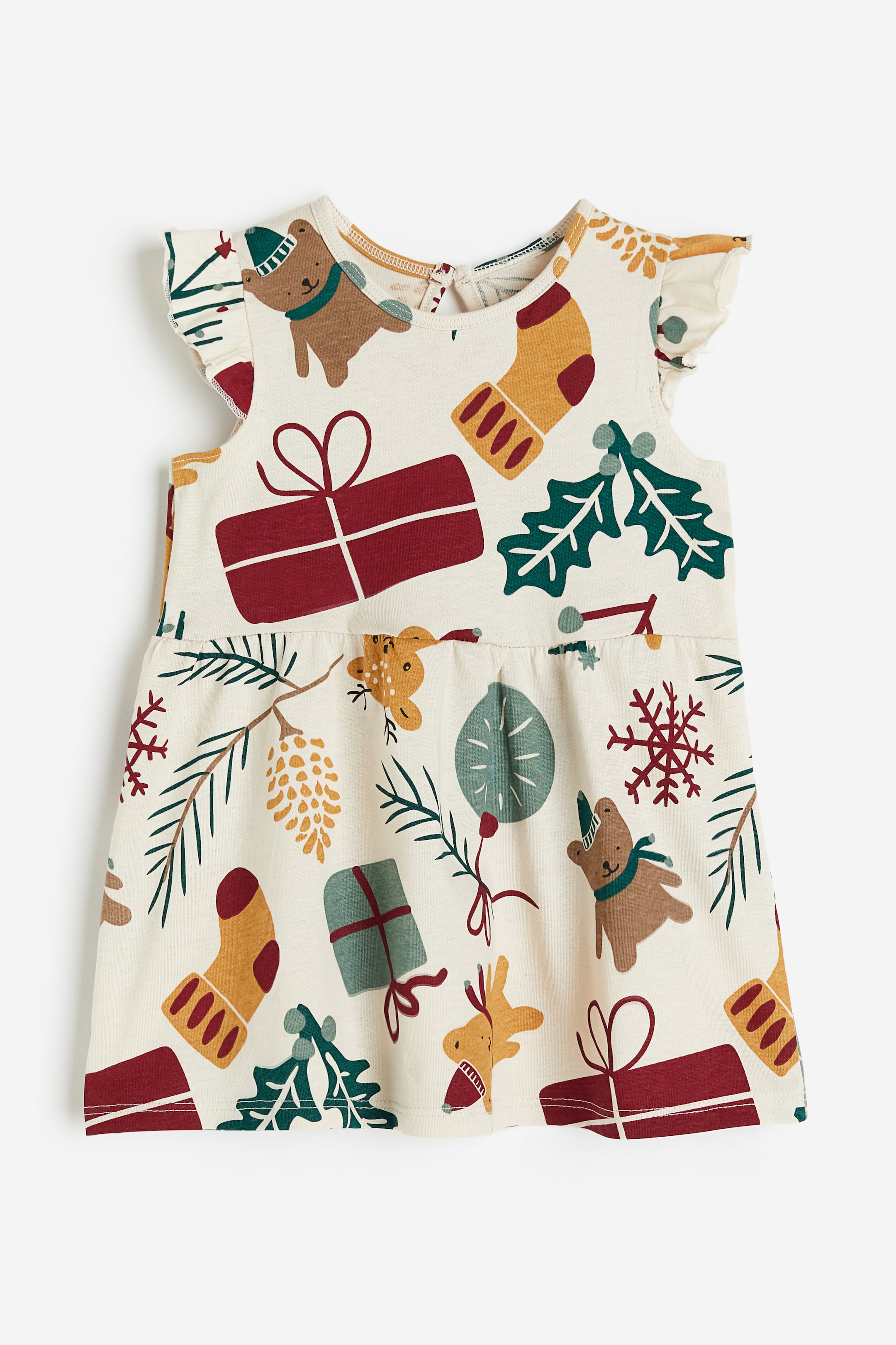 View larger image: Flutter Sleeve Dress - Natural white/Pattern - Kids | H&M AU 1