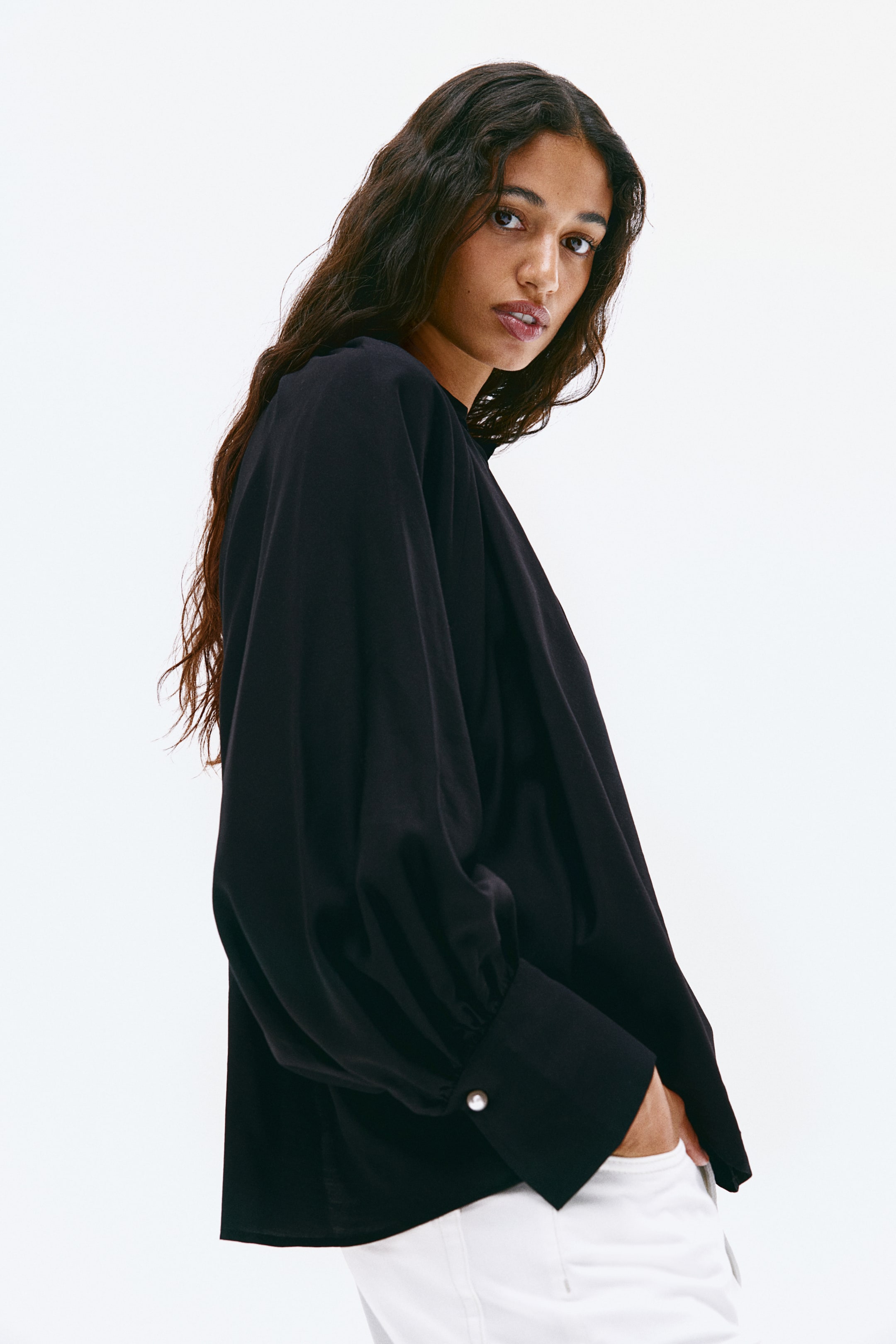 Balloon-Sleeved Blouse