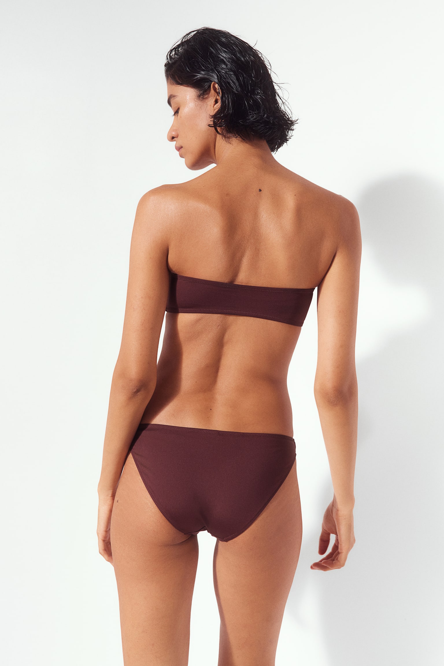 Padded bandeau bikini top - Burgundy - 6