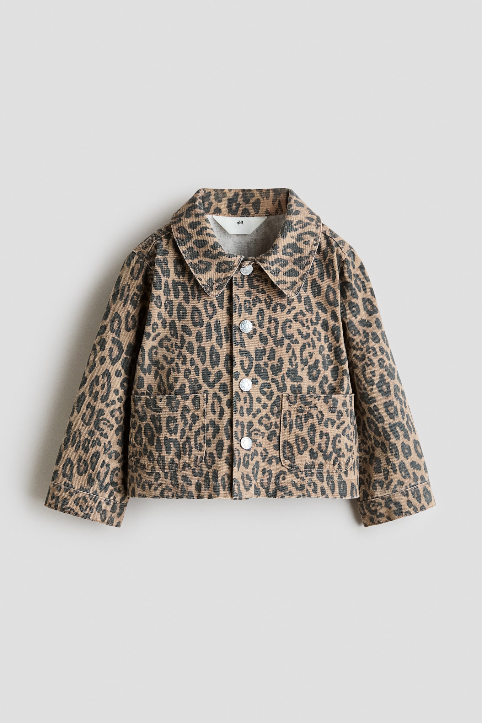Giubbotto in twill con stampa - Beige/leopardato