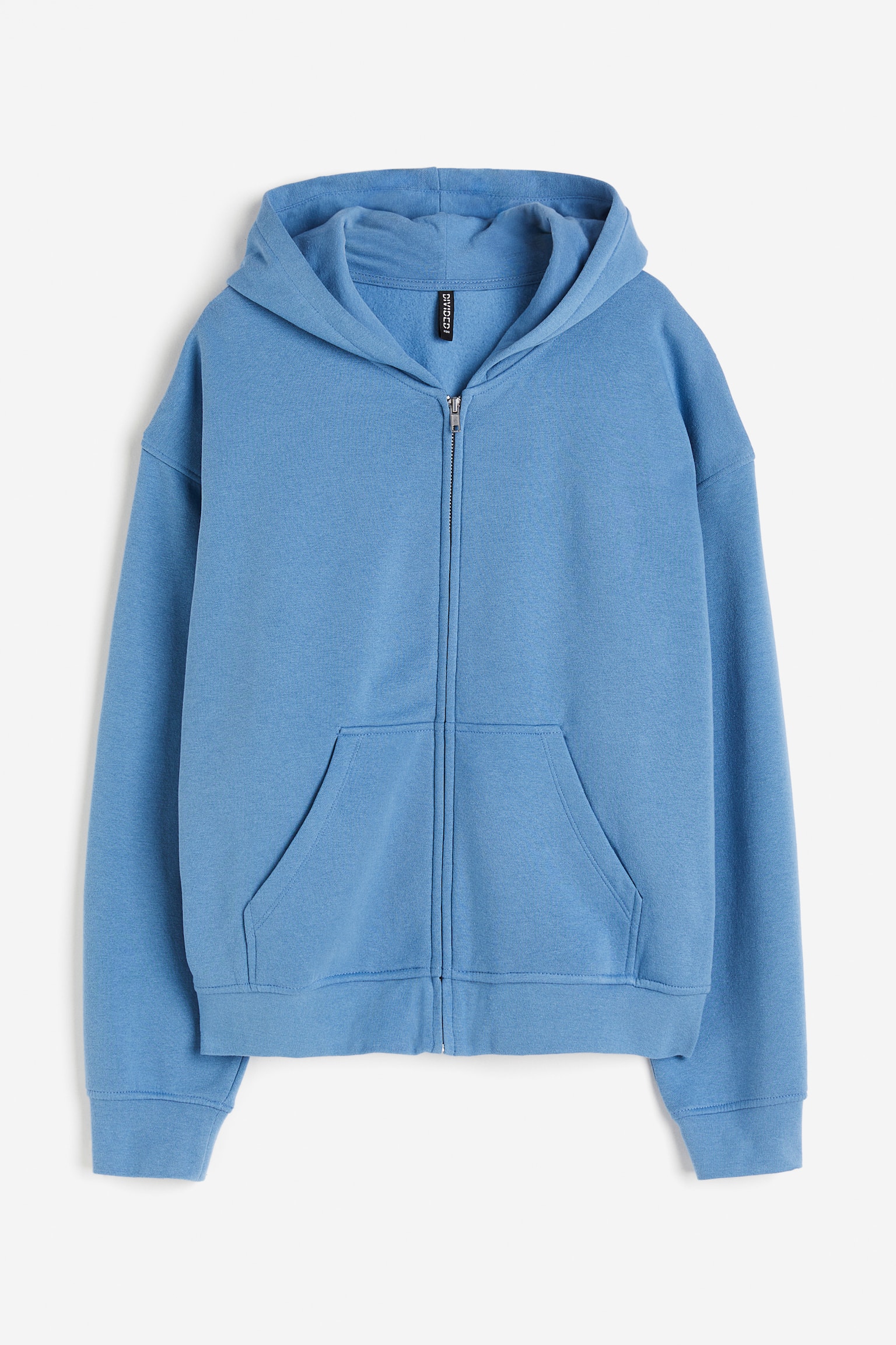 Oversized Zip Up Hoodie - Blue/Dark grey/Cream/Light beige - 1