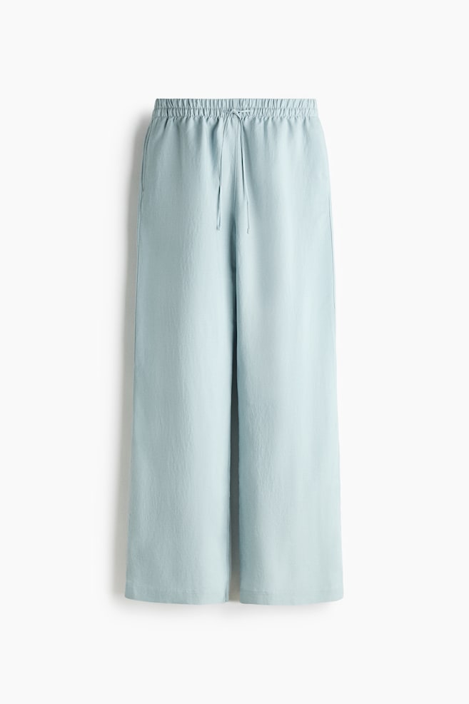 Pantalón en mezcla de lino - Turquesa claro/Negro/Marrón oscuro/Beige claro/Blanco/Beige claro/Crema/Rayas/Beige claro/Rayas/Beige/Rojo oscuro/Verde caqui oscuro - 1