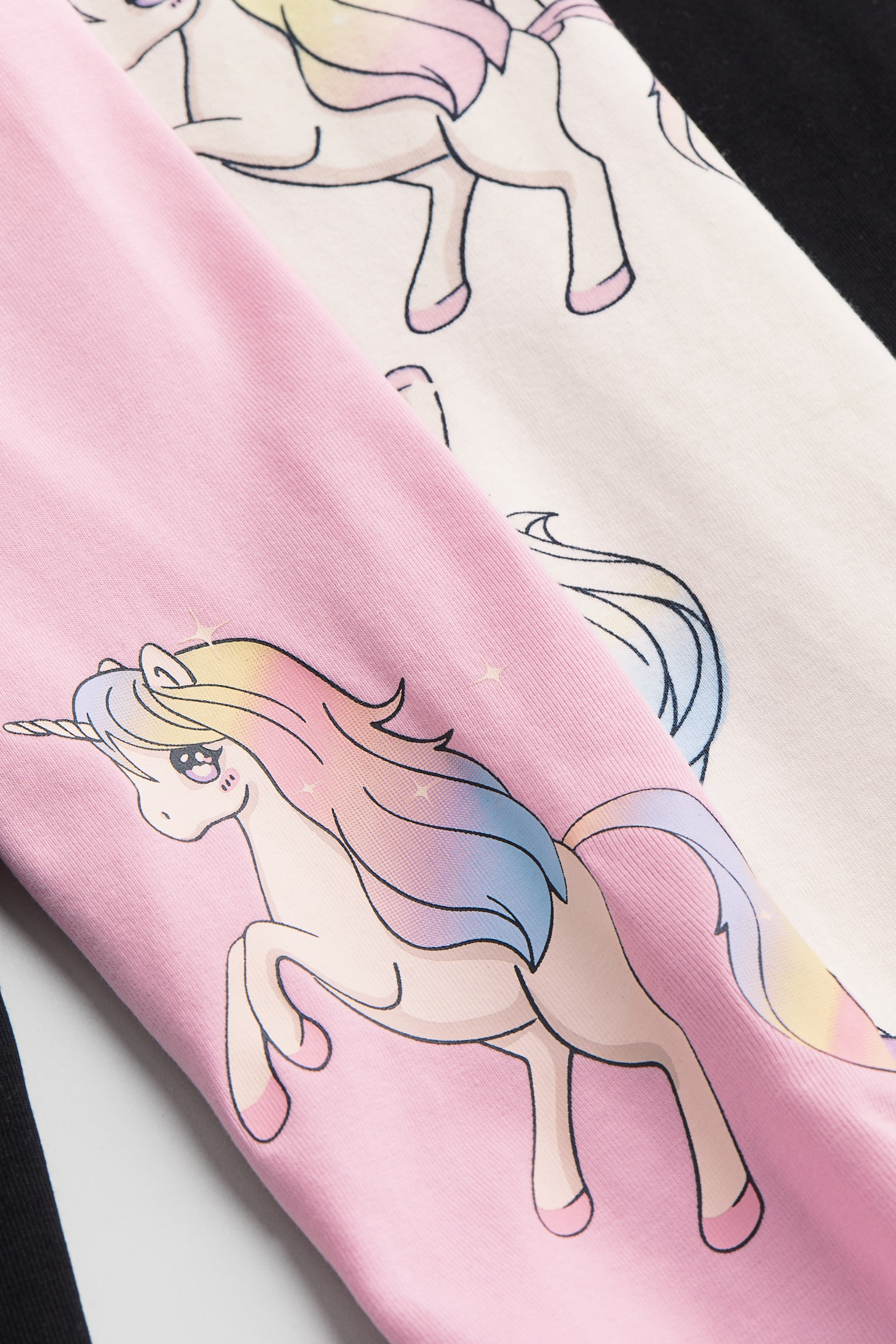 3-pack Jersey Leggings - Light pink/Unicorns/Light pink/Bunnies/Light pink/Strawberries - 2