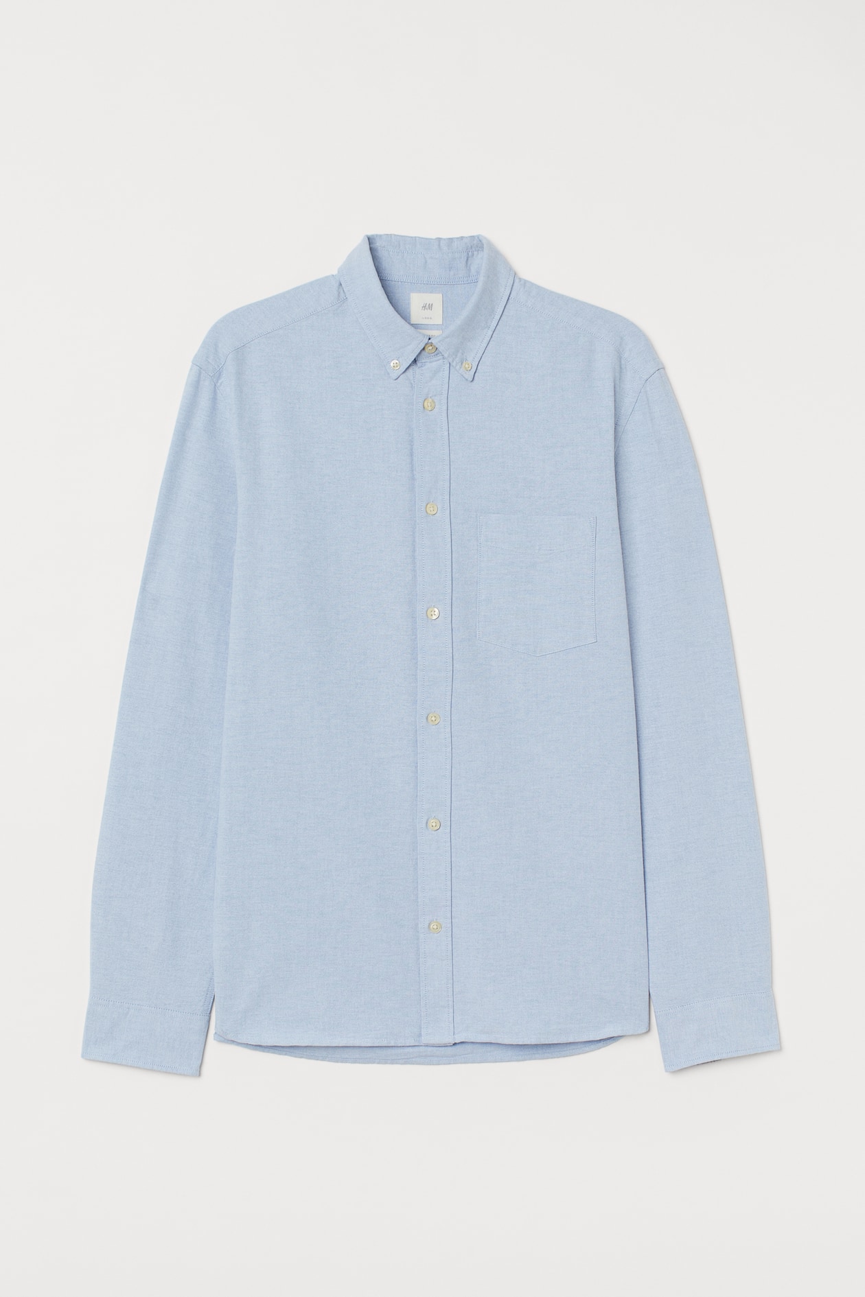 Regular Fit Oxford Shirt - Long sleeve - Regular length - Light blue ...