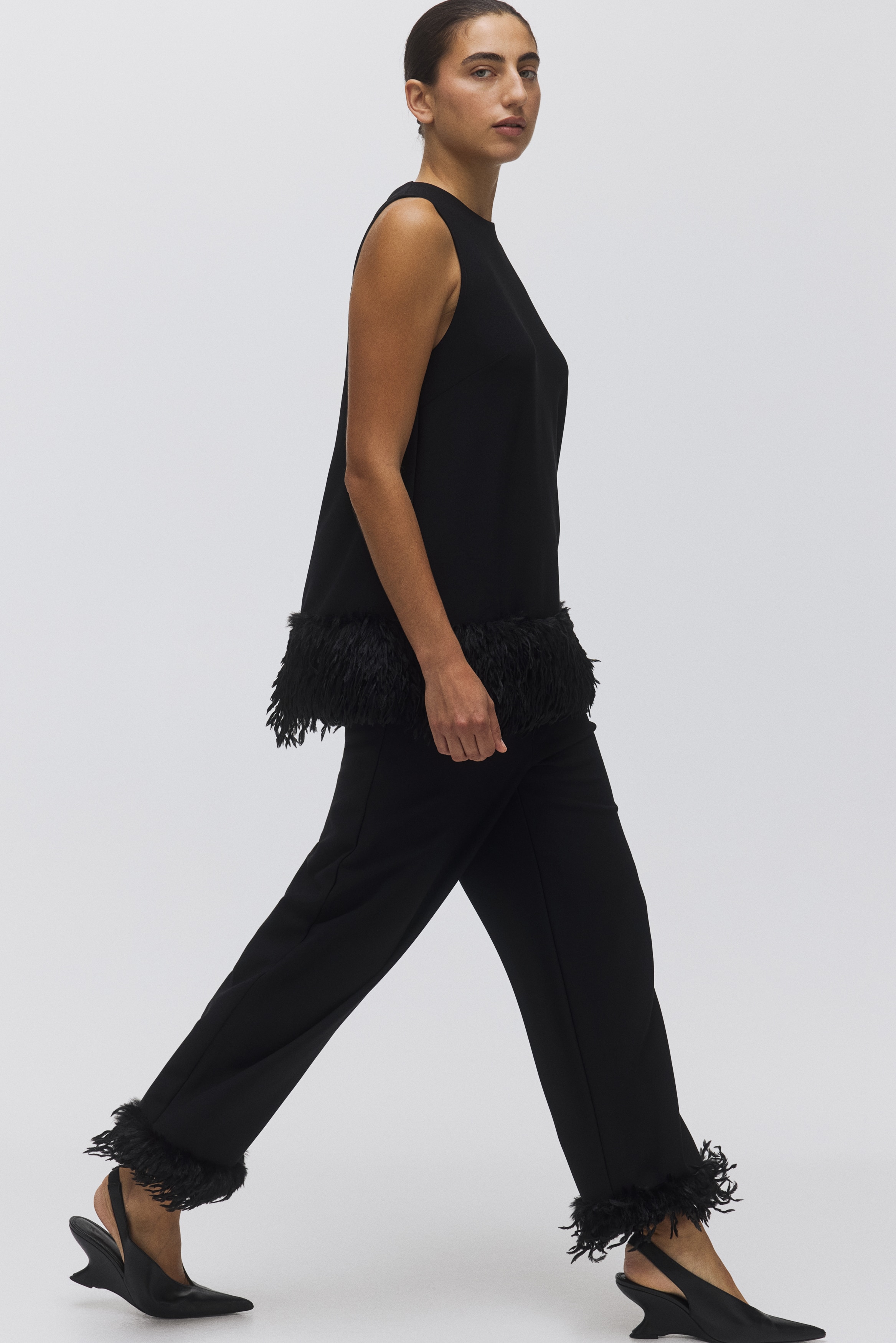 Fringed trousers - Black