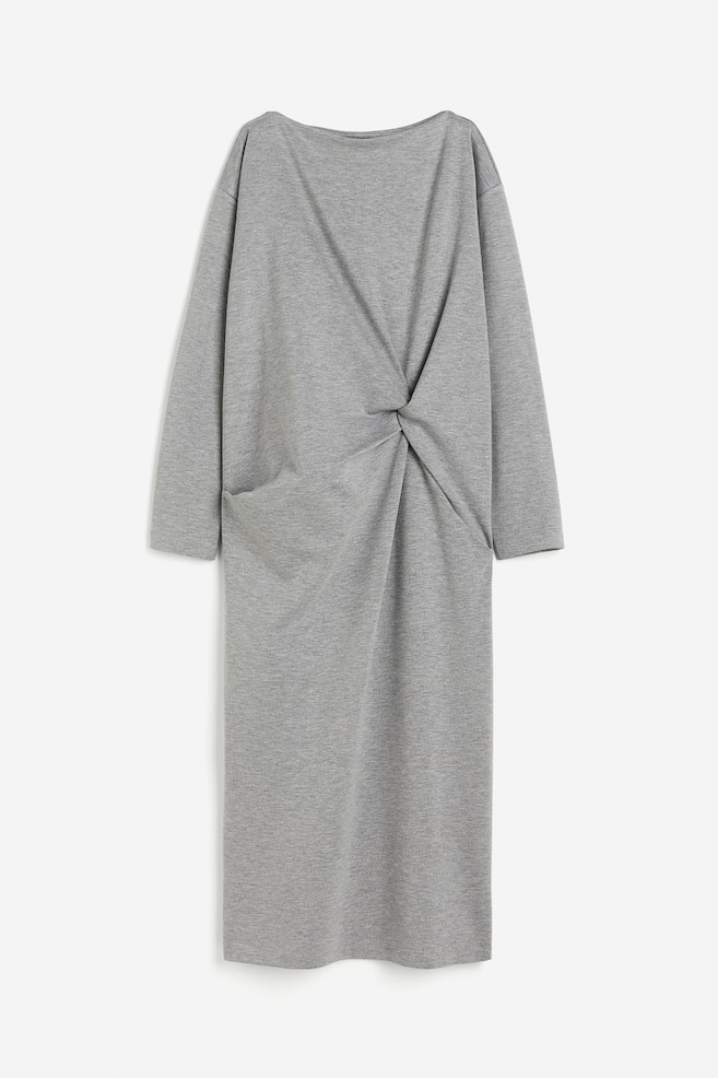 Oversized twist-detail dress - Grey marl - 2