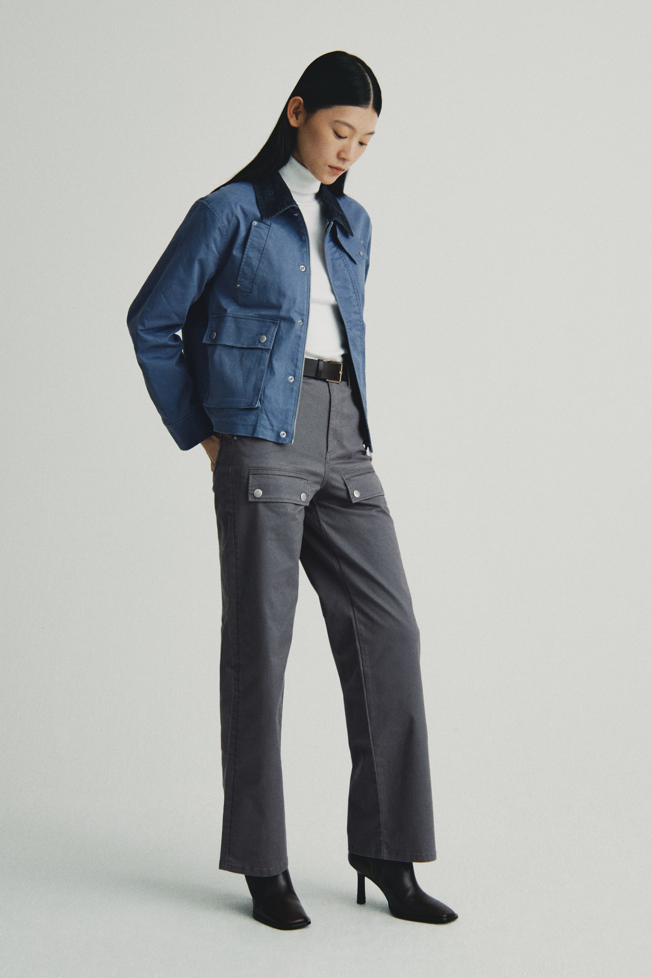 Xem ảnh lớn hơn: Quần dài túi hộp - Màu xám - Ladies | H&M VN 1