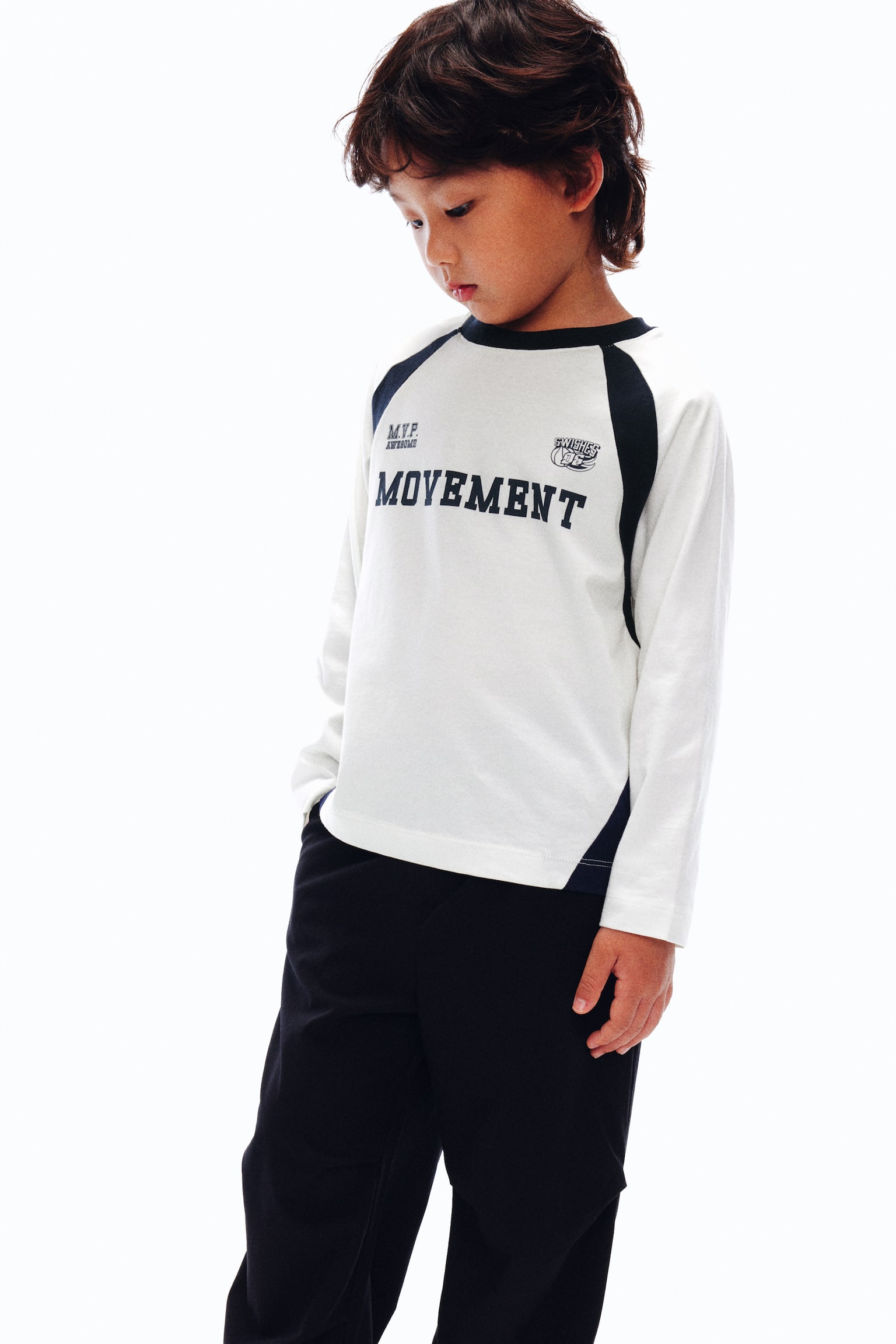 圖案長袖T恤 - 白色/Movement/淺藍色/Movement/海軍藍/Movement - 3