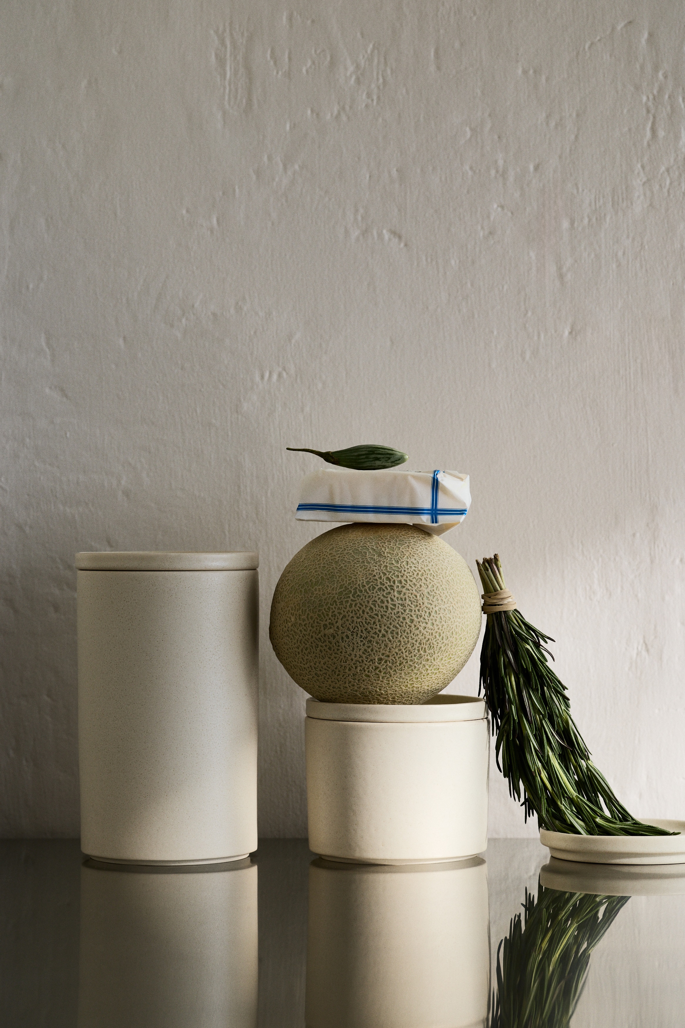 Pot avec glaçure réactive - Beige clair/Beige