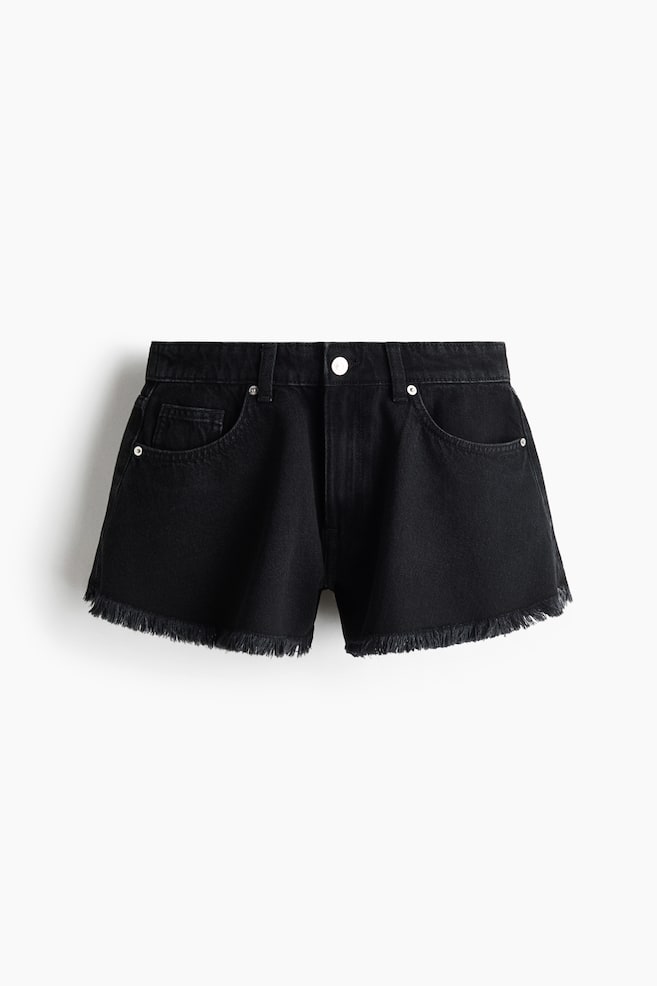 Frayed Denim Shorts - Black/Brown/Light denim blue/Dark khaki green/Cream - 1