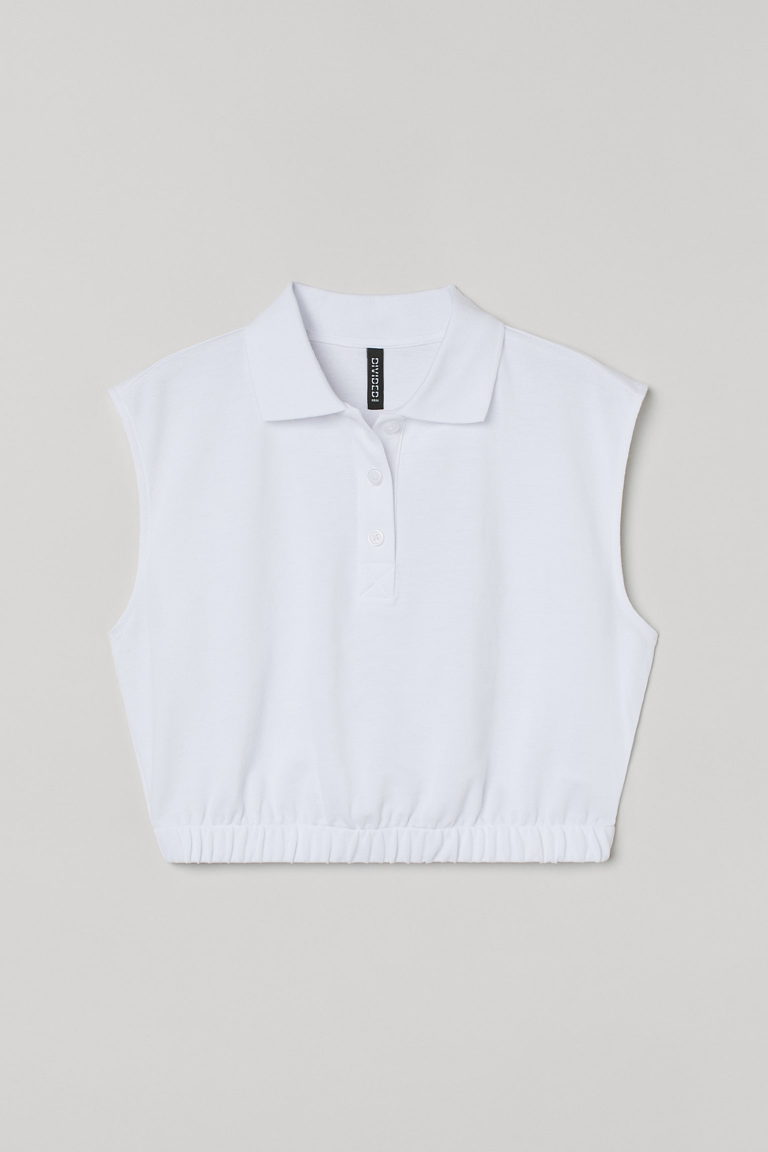 Cropped polo shirt - White