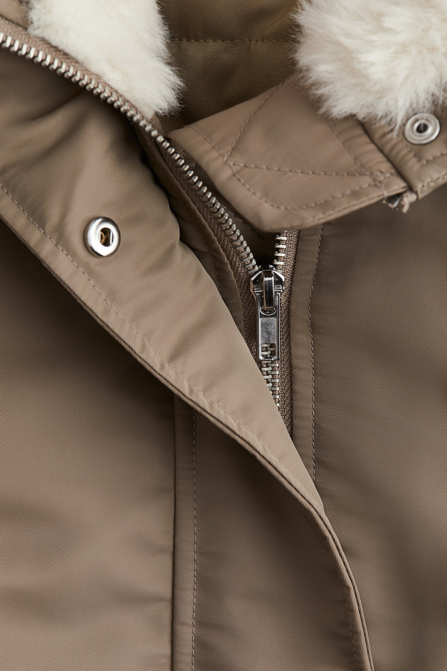 Oversized bomber jacket - Beige/Dark grey - 5