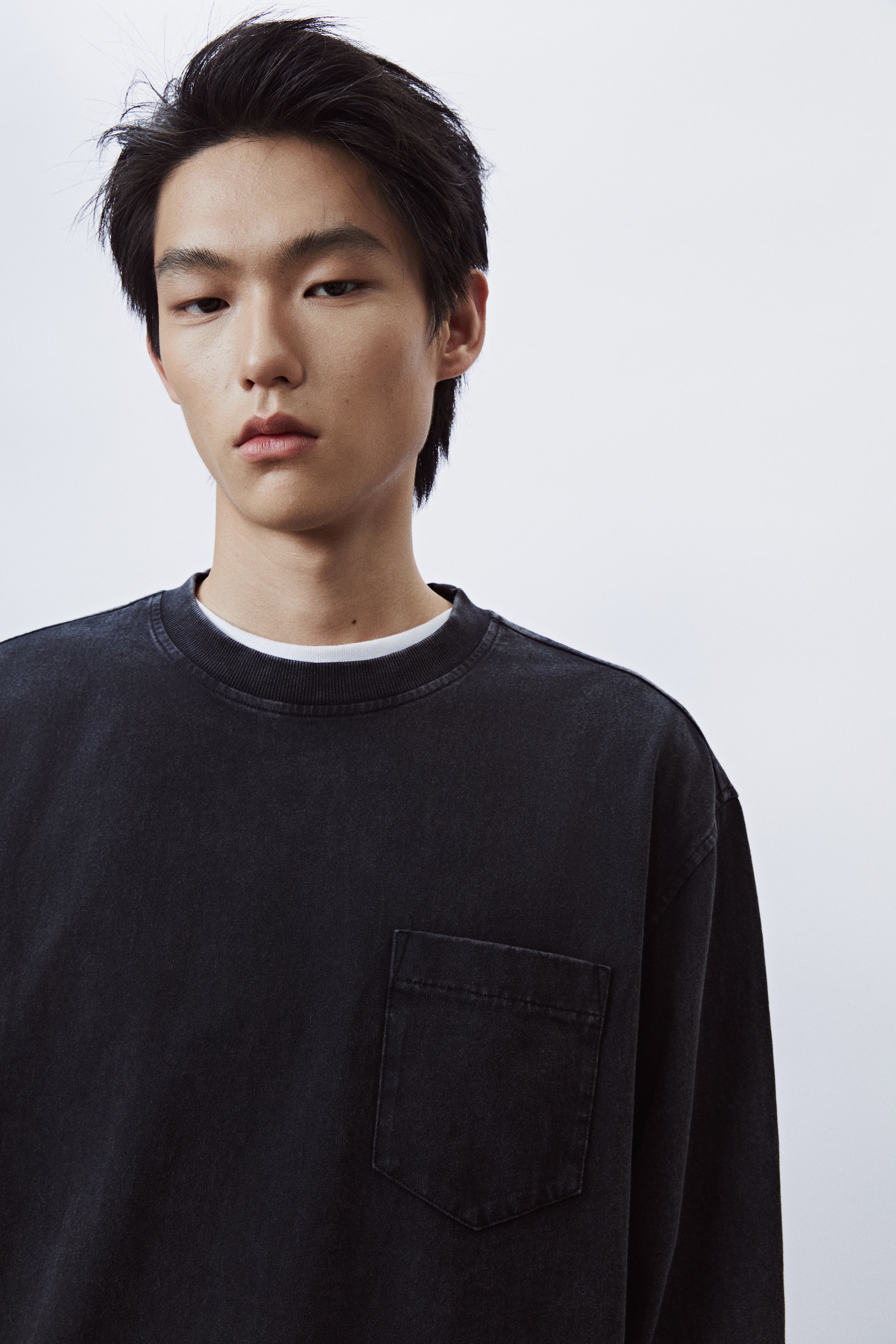 ルーズフィット ウォッシュドルックジャージートップス