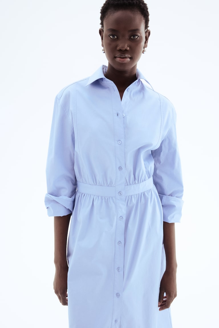 Cotton Shirt Dress Light blue Ladies H&M AU