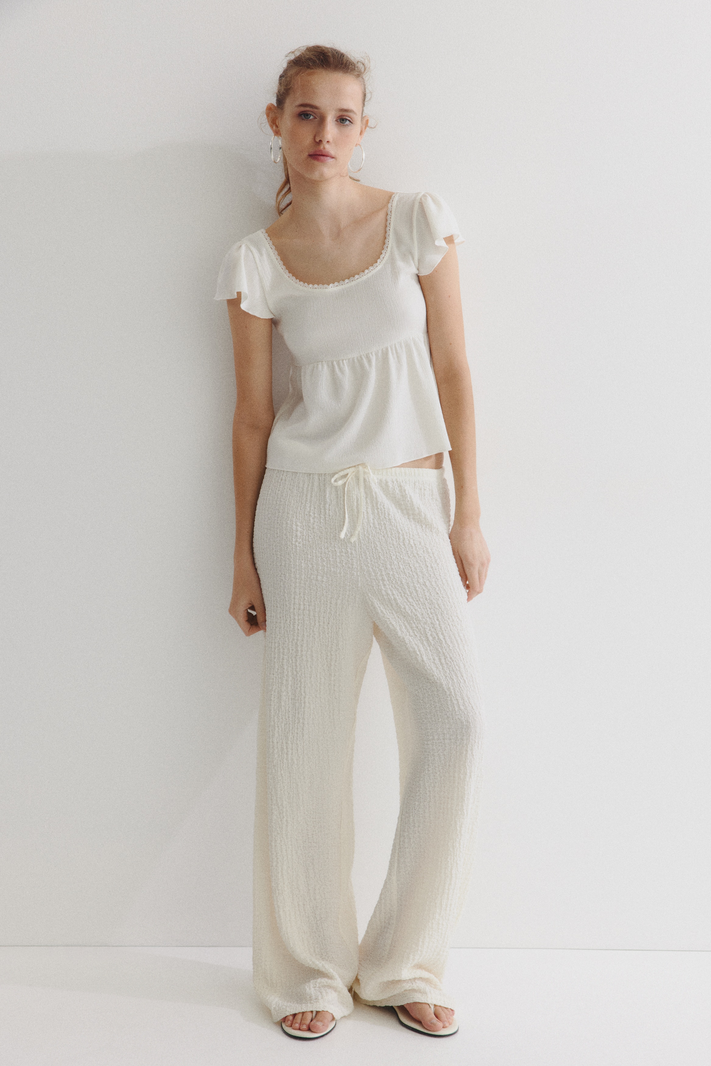 Textured jersey top