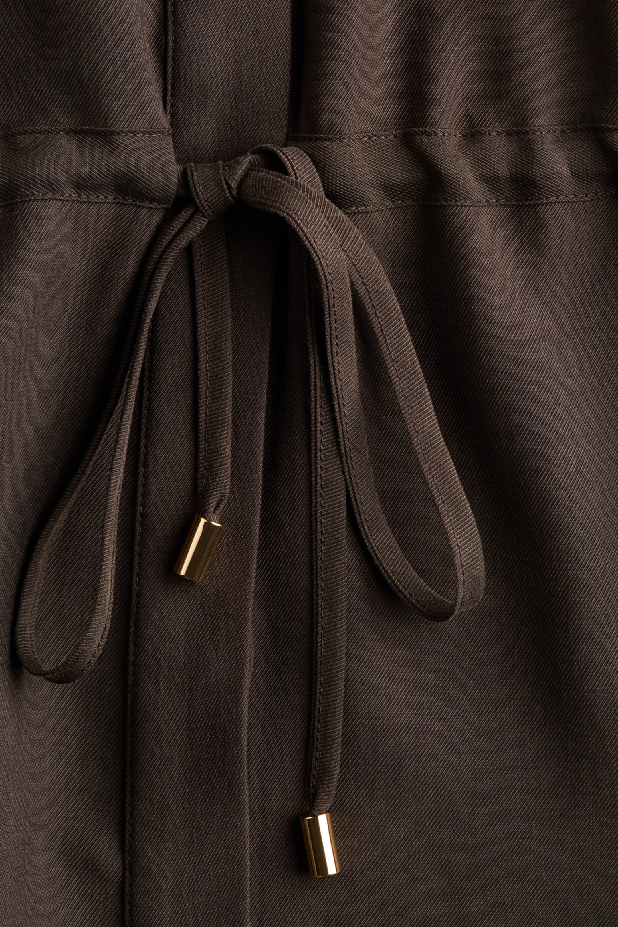 Drawstring-Detail Twill Top