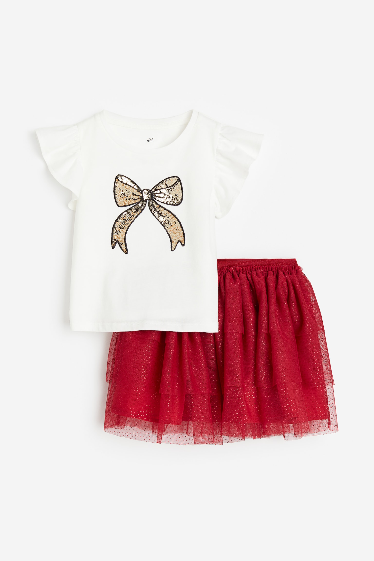 2-piece Set - White/Red - 1