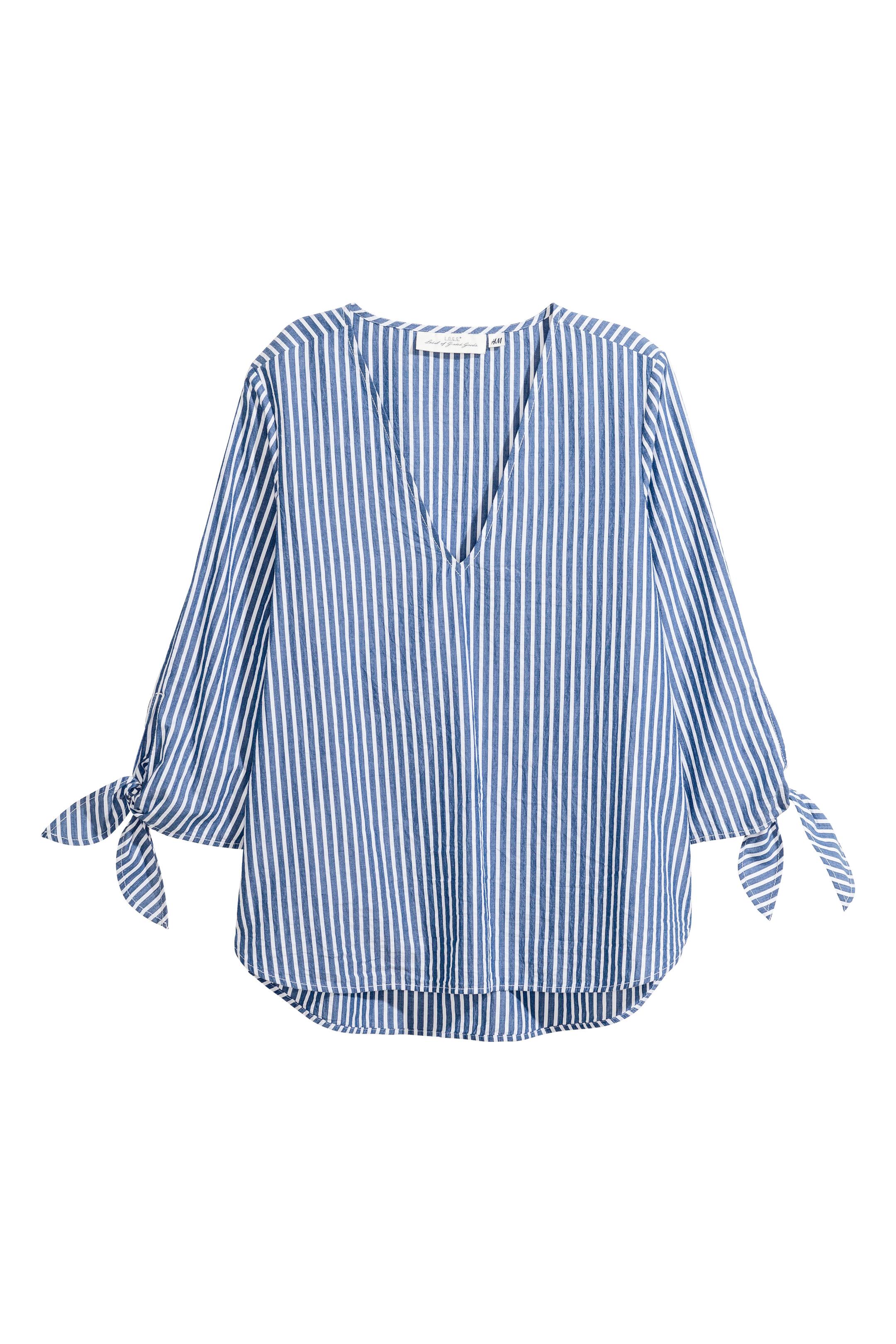 View larger image: Chemisier rayé - Blue/White/Striped - Ladies | H&M CA 1