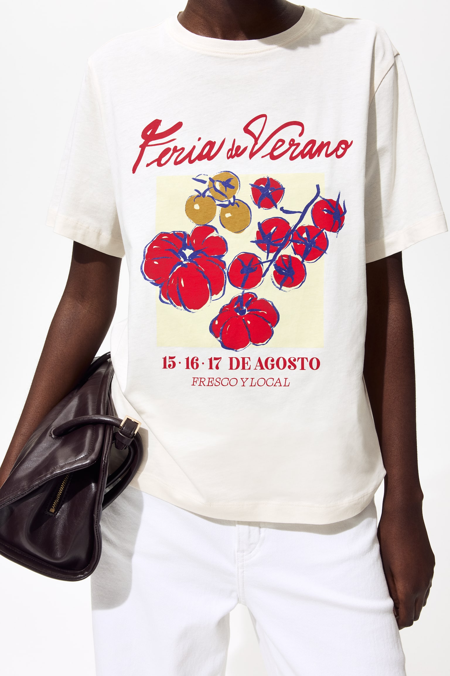 Printed T-Shirt - Ivory/Feria de Verano/White/lemons/Green/Cannes Sailing Retreat/White/Le Marais/Cream/Biarritz/Light blue/Summer/Pink/Chillax Culture/Light yellow/Energized/Dark brown/The Vacation Edit/Light dusty blue/California/Brown/Solare/Dark brown/Italia/White/Arancia Rossa/White/Beauté - 3