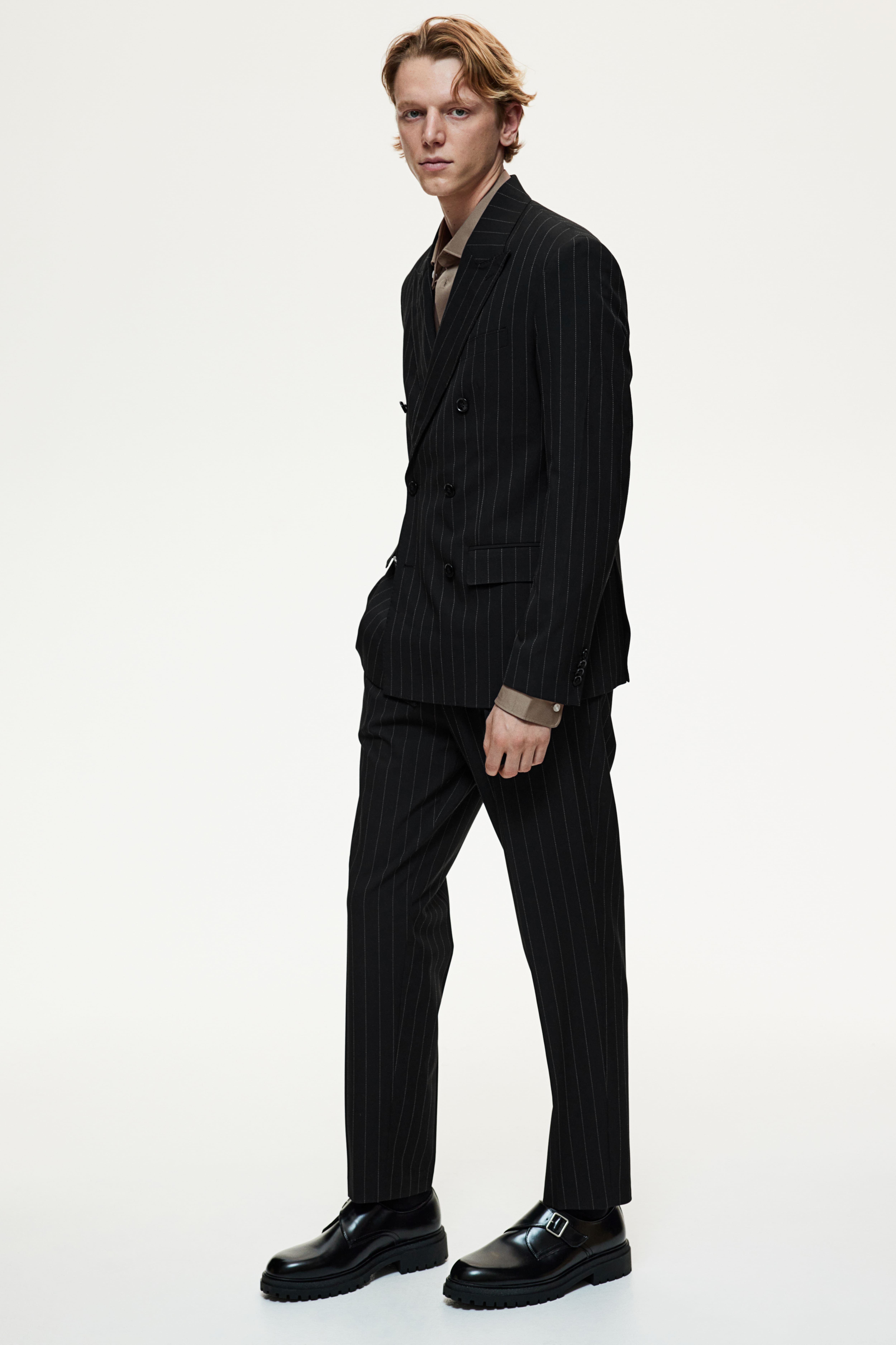 H and m black suit best sale