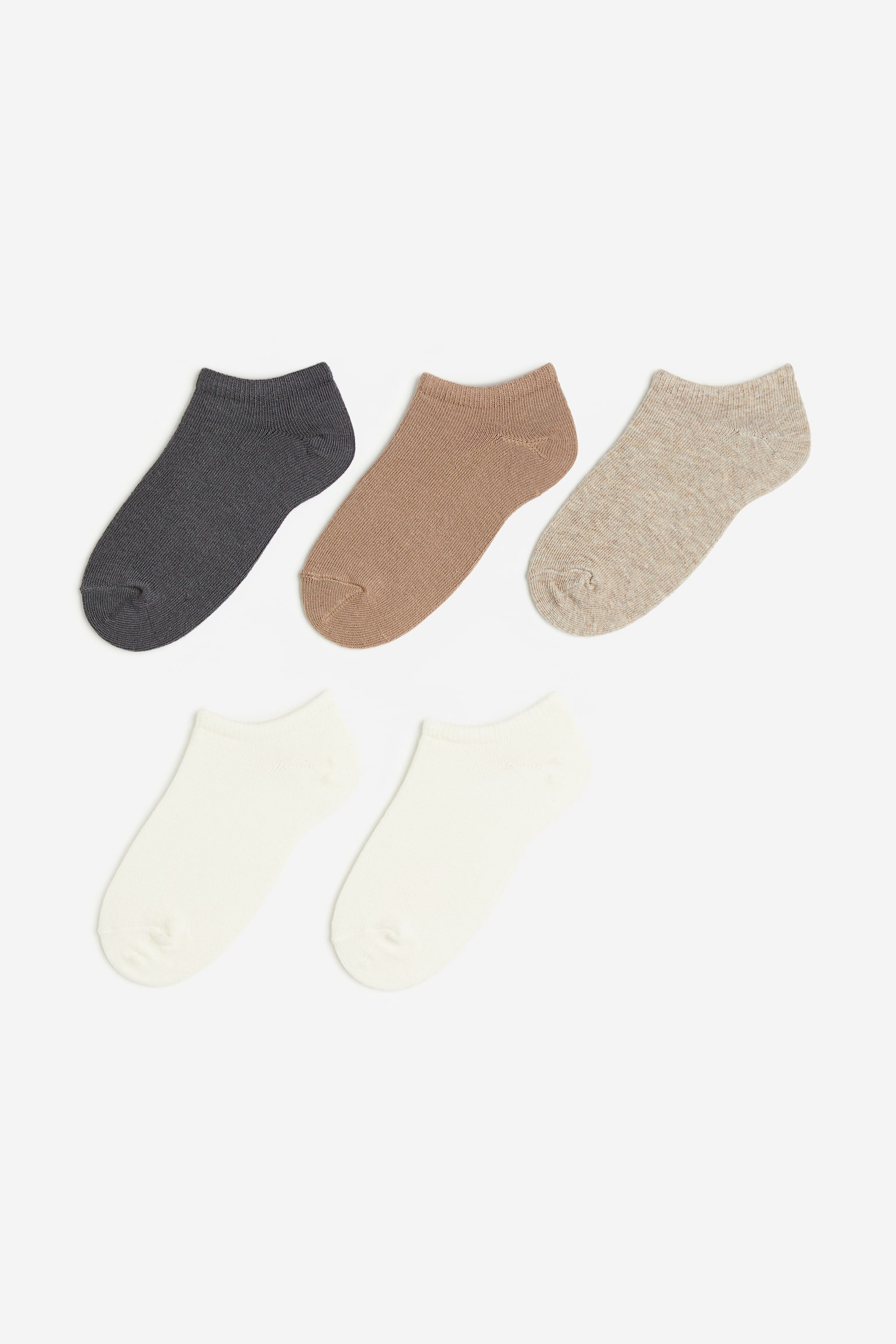 5-pack Sneaker Socks - Natural white/Beige/Light blue/Dark blue - 1