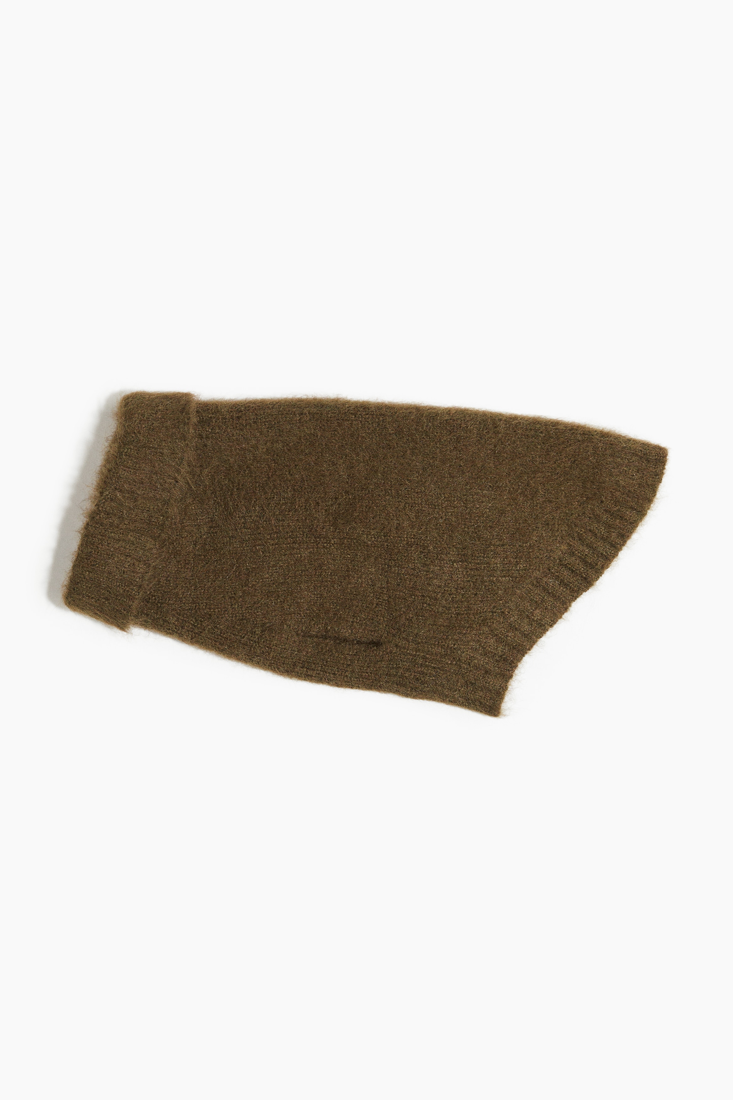 Fluffy-knit dog jumper - Dark khaki green/Burgundy