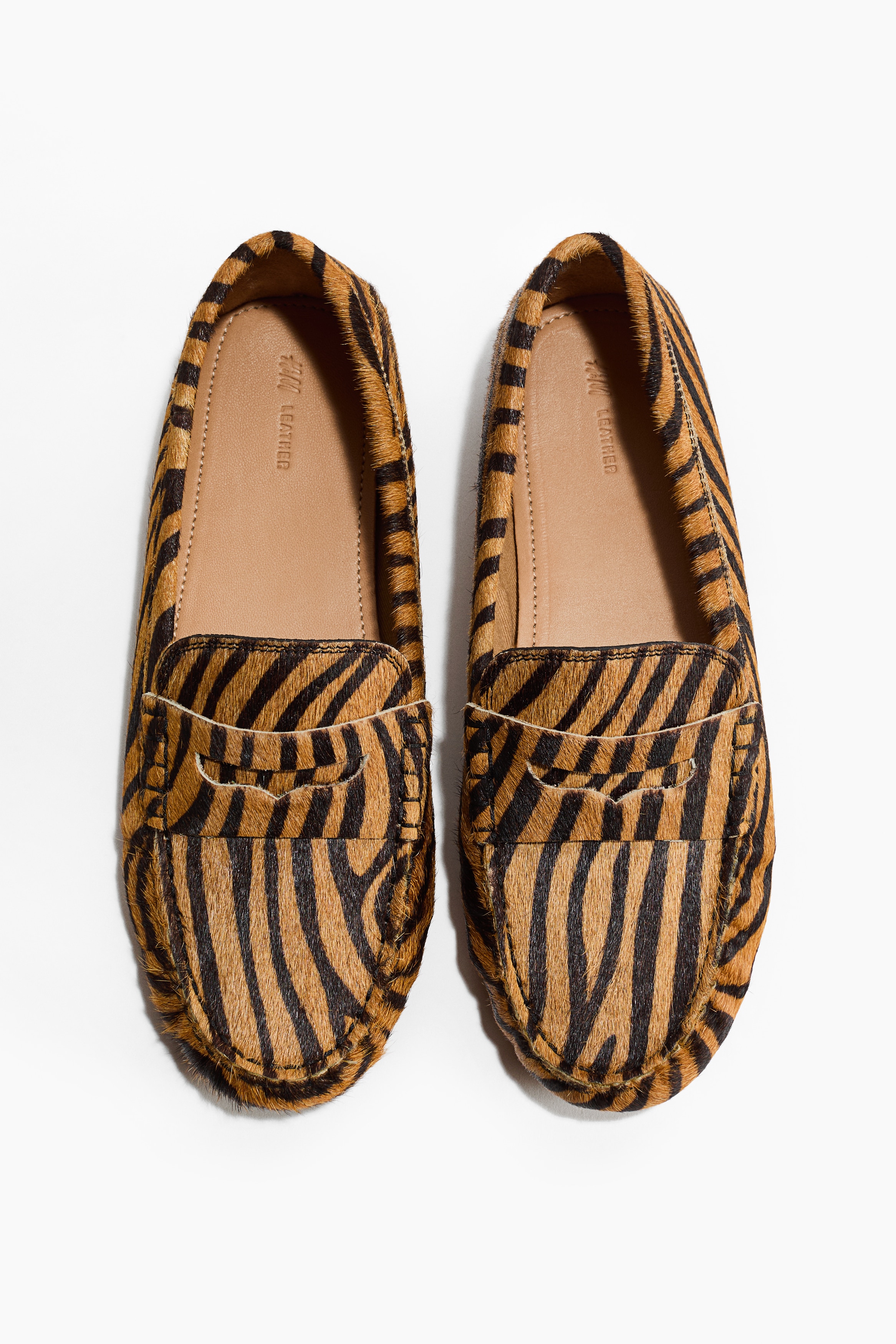 Leren loafers - Beige/fake tijger/Beige/fake luipaard