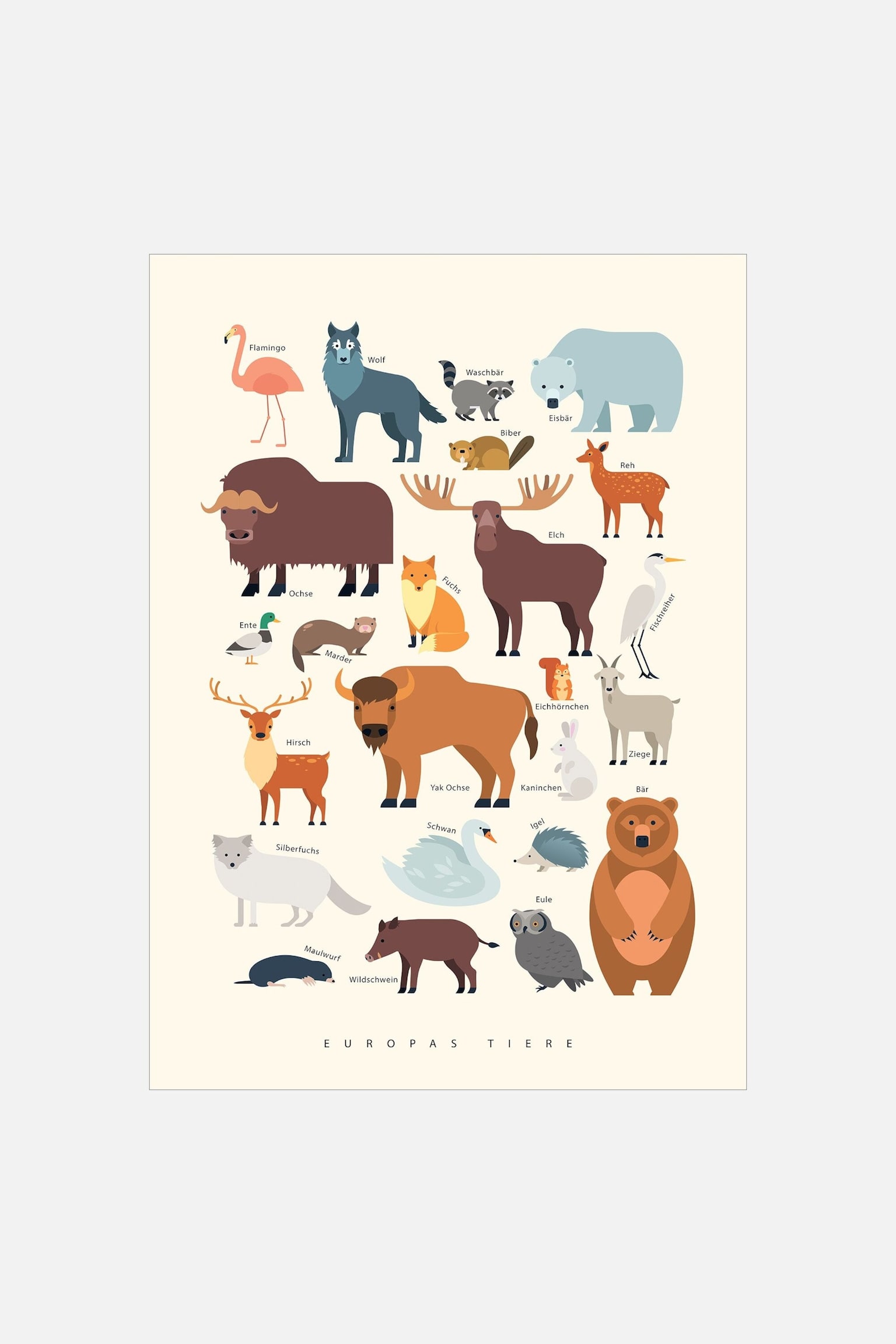 Citatplakat - Europas Tiere - Mehrfarbig - 1