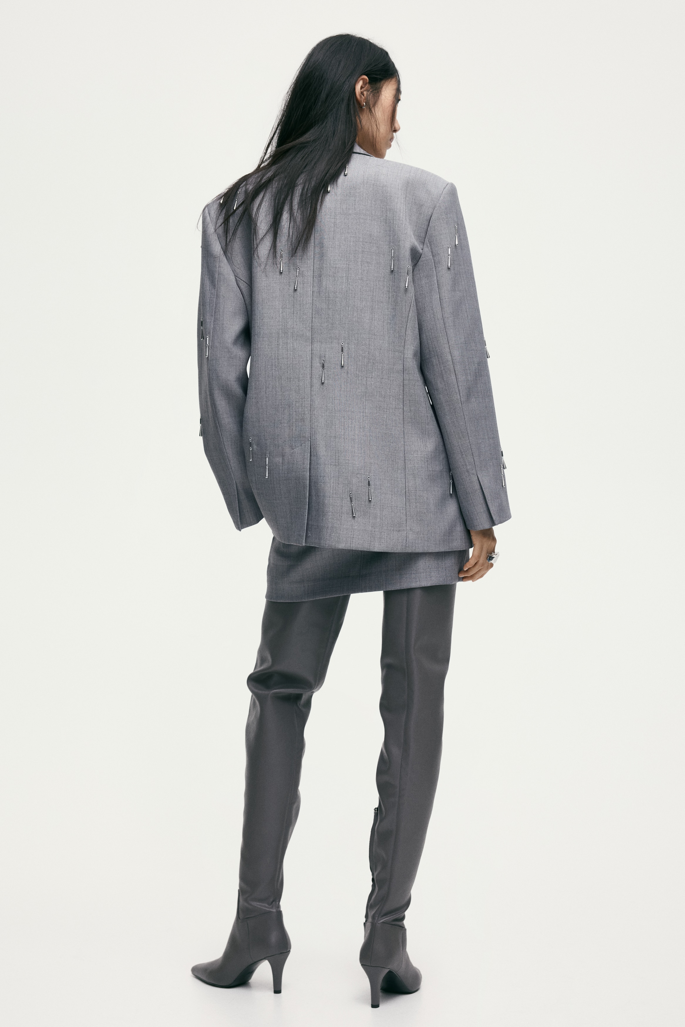 Bead-embellished blazer