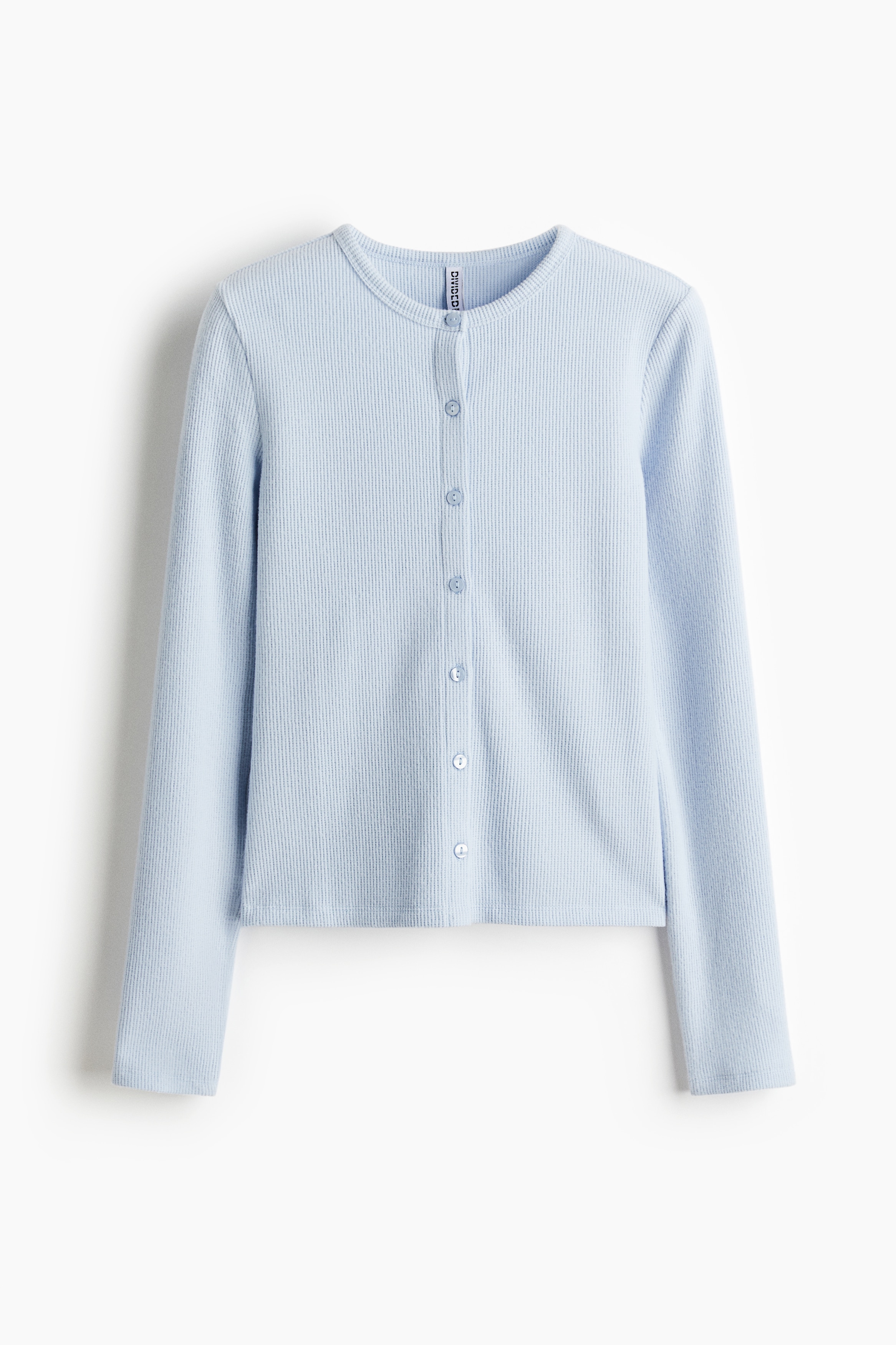 Waffled cardigan - Light blue/Dark brown/Burgundy/Grey